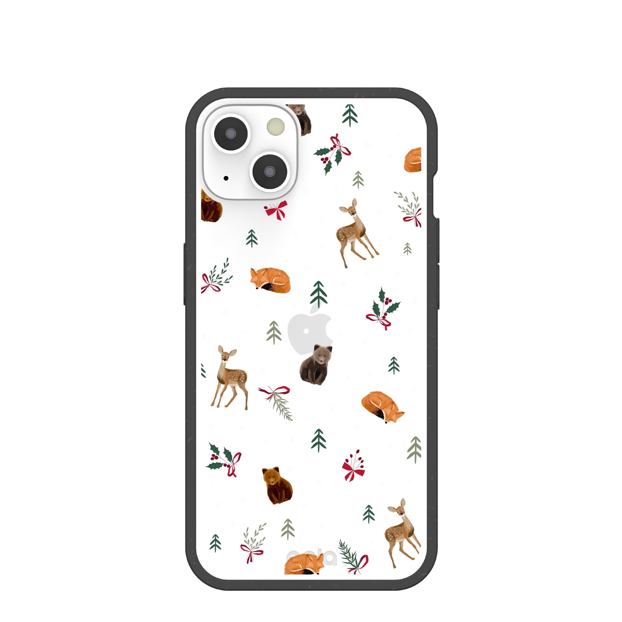 BlackTree Clear Winter Woodland iPhone 13 Case With Black Ridge