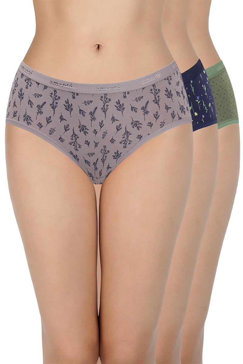 Amante Print Low Rise Hipster Panties (Pack of 3)