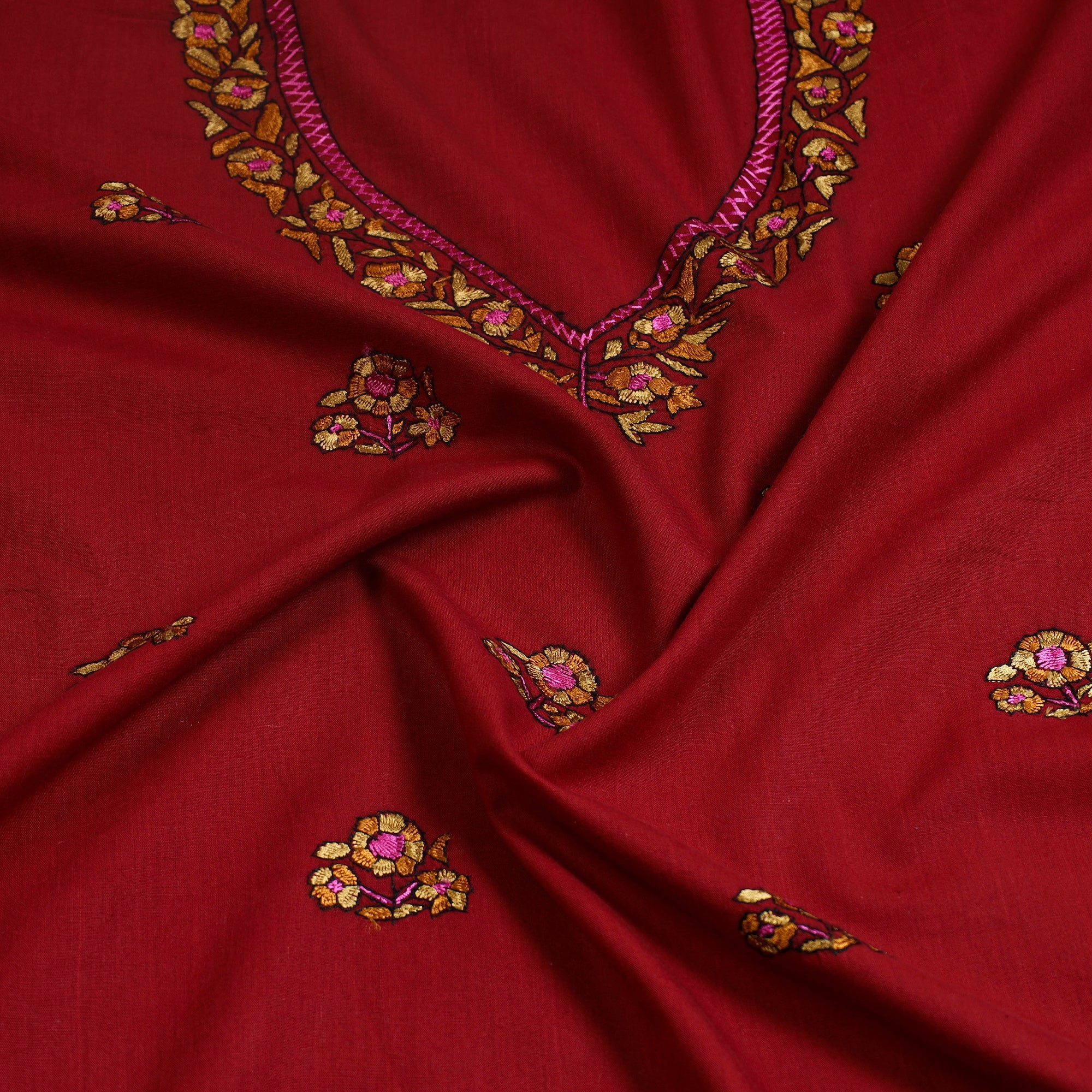 ITOKRI CRAFTS INITIATIVE Kashida Hand Embroidery Cotton Kurta Material (2.4m) 21 - view 2