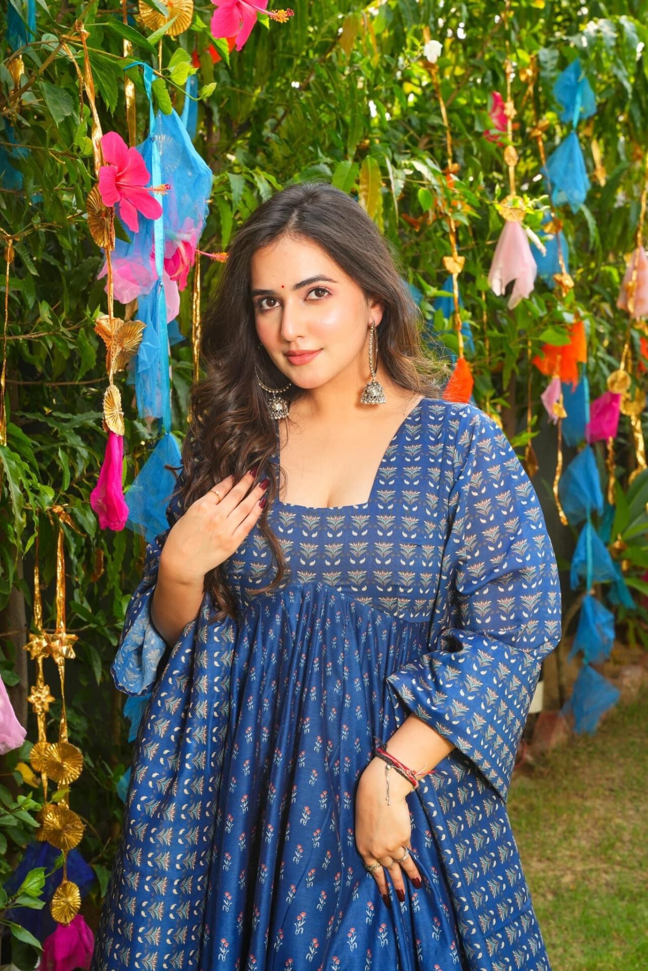 Idaho-o Jignasa blue chanderi suit set - view 6