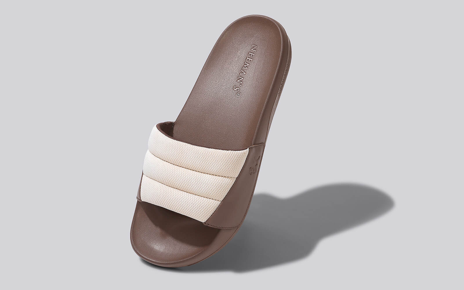 Neeman's Squooshy Slides for Men : Ivory-Brown