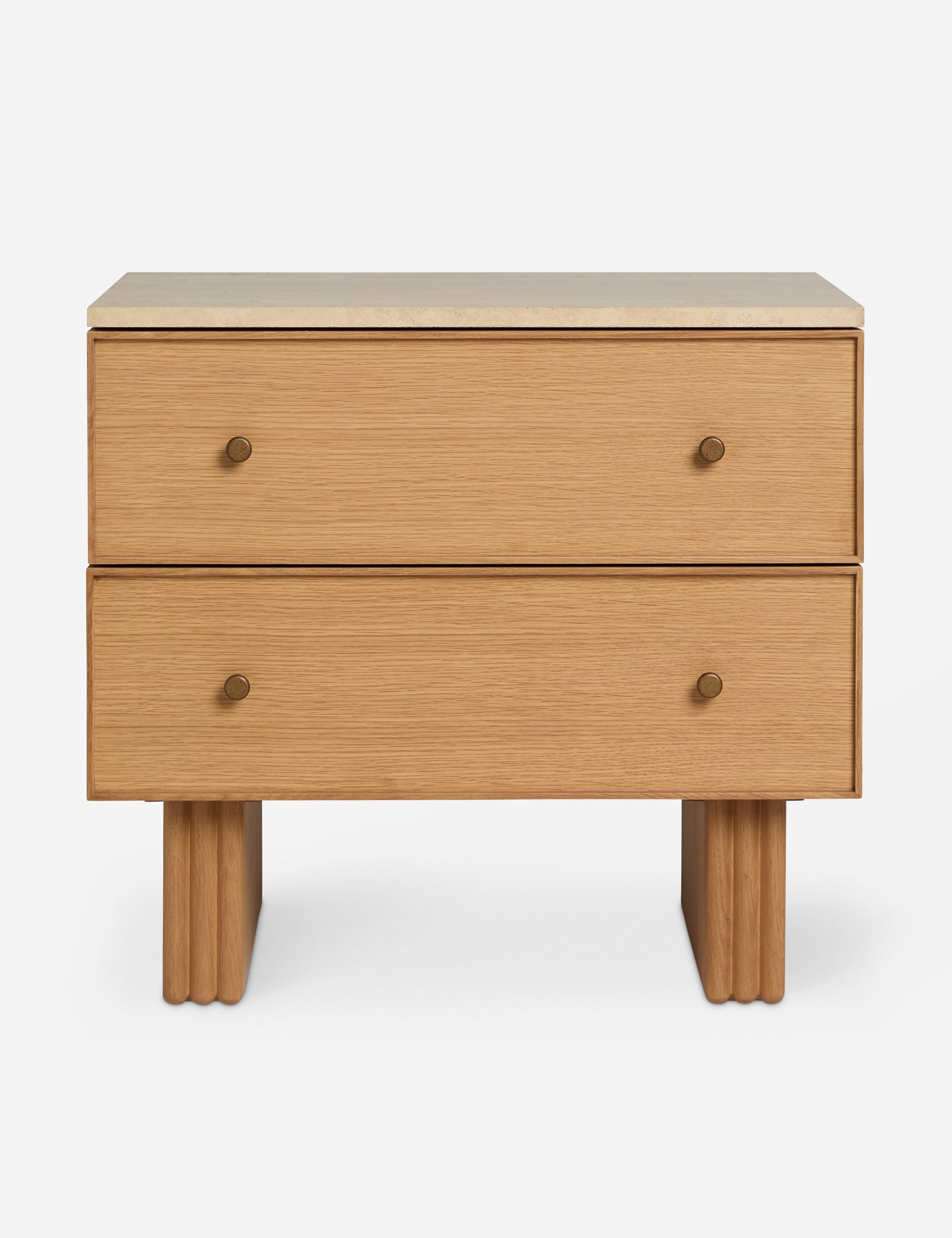 Lulu and Georgia Keshan Nightstand – Natural and Travertine