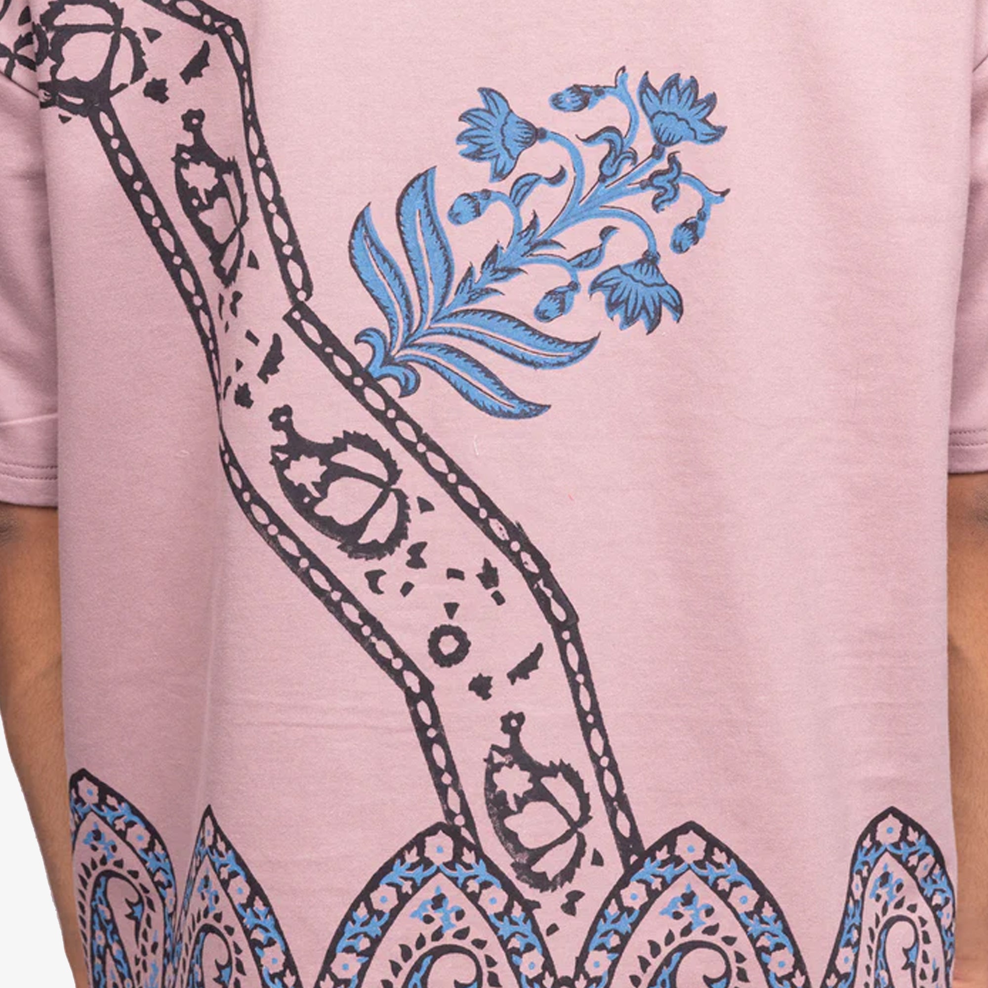 F A R A K | Mauve Block Printed T-shirt { Pink/pink - view 5