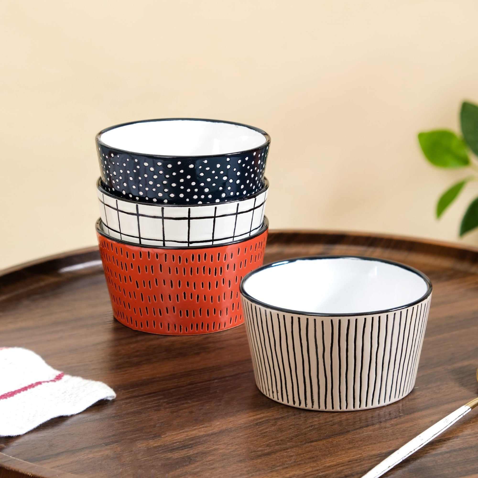 Nestasia Sienna Ceramic Bowl For Snacks Set Of 4 400ml - view 3