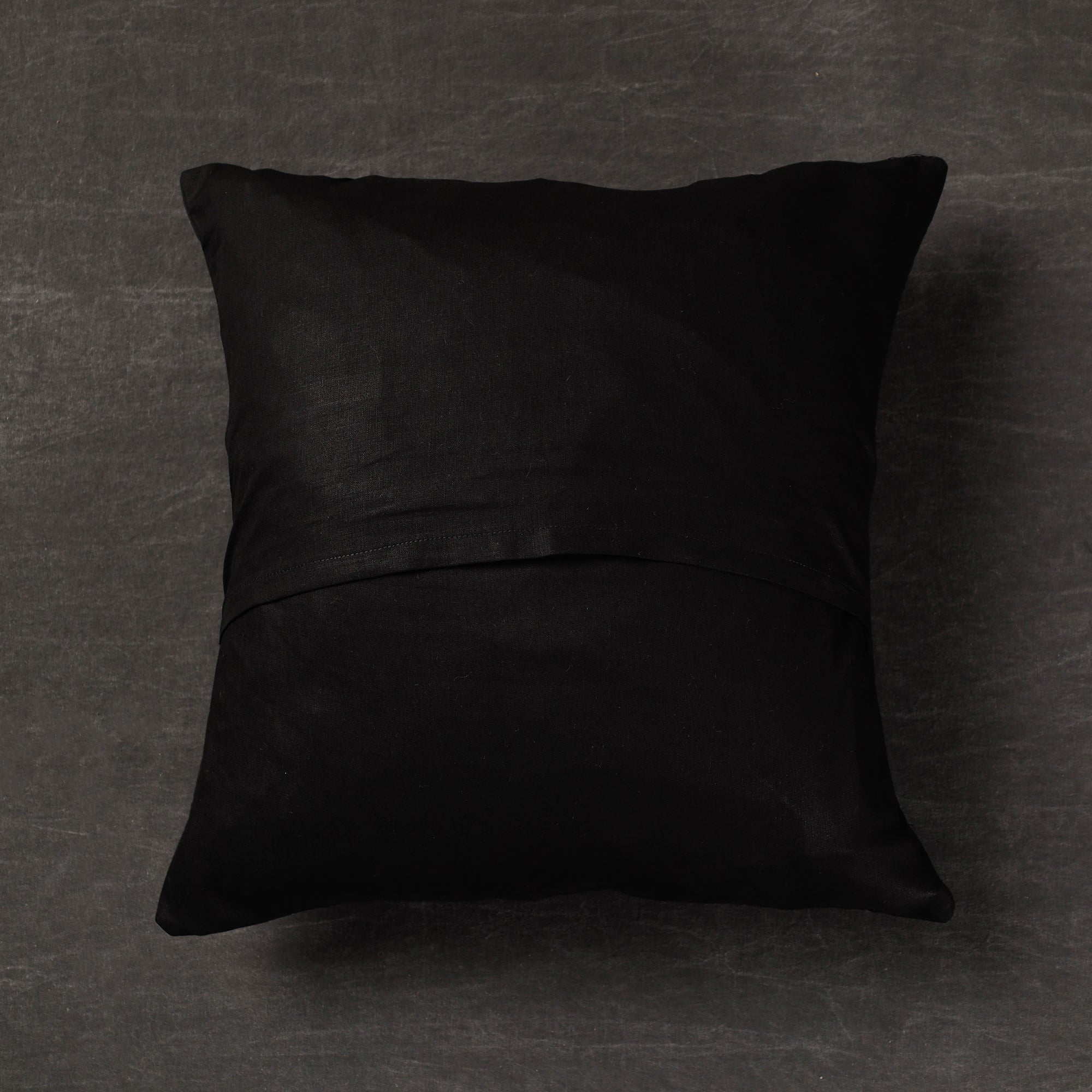 SASHA Black - Sashiko - Kantha Embroidery Handloom Cotton Cushion Cover - (16 x 16 in) - view 3