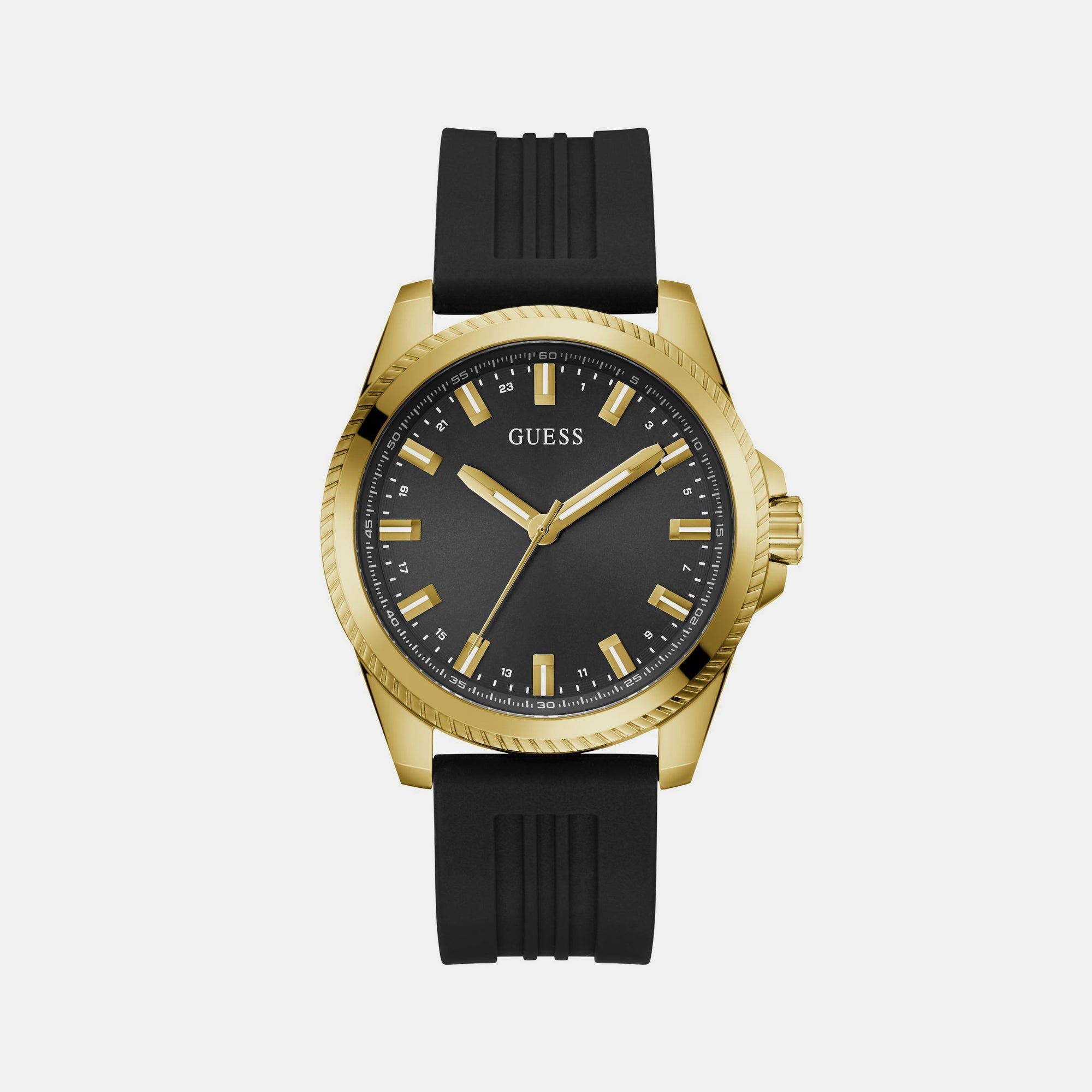 Guess Champ Men Quartz Black Dial Analog Silicone Watch GW0639G2