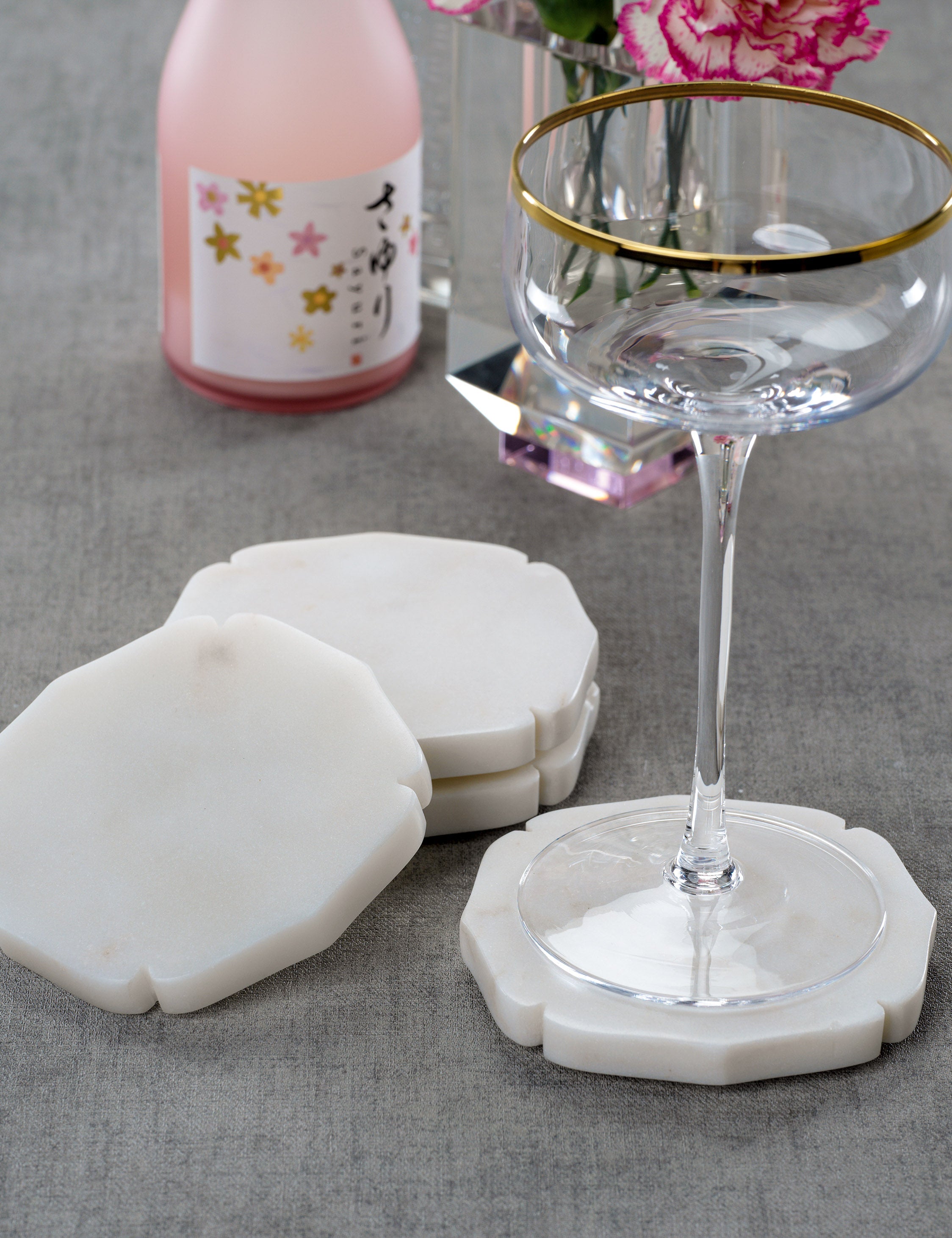 Lulu and Georgia Cecily Coasters (Set of 4) – White - view 2