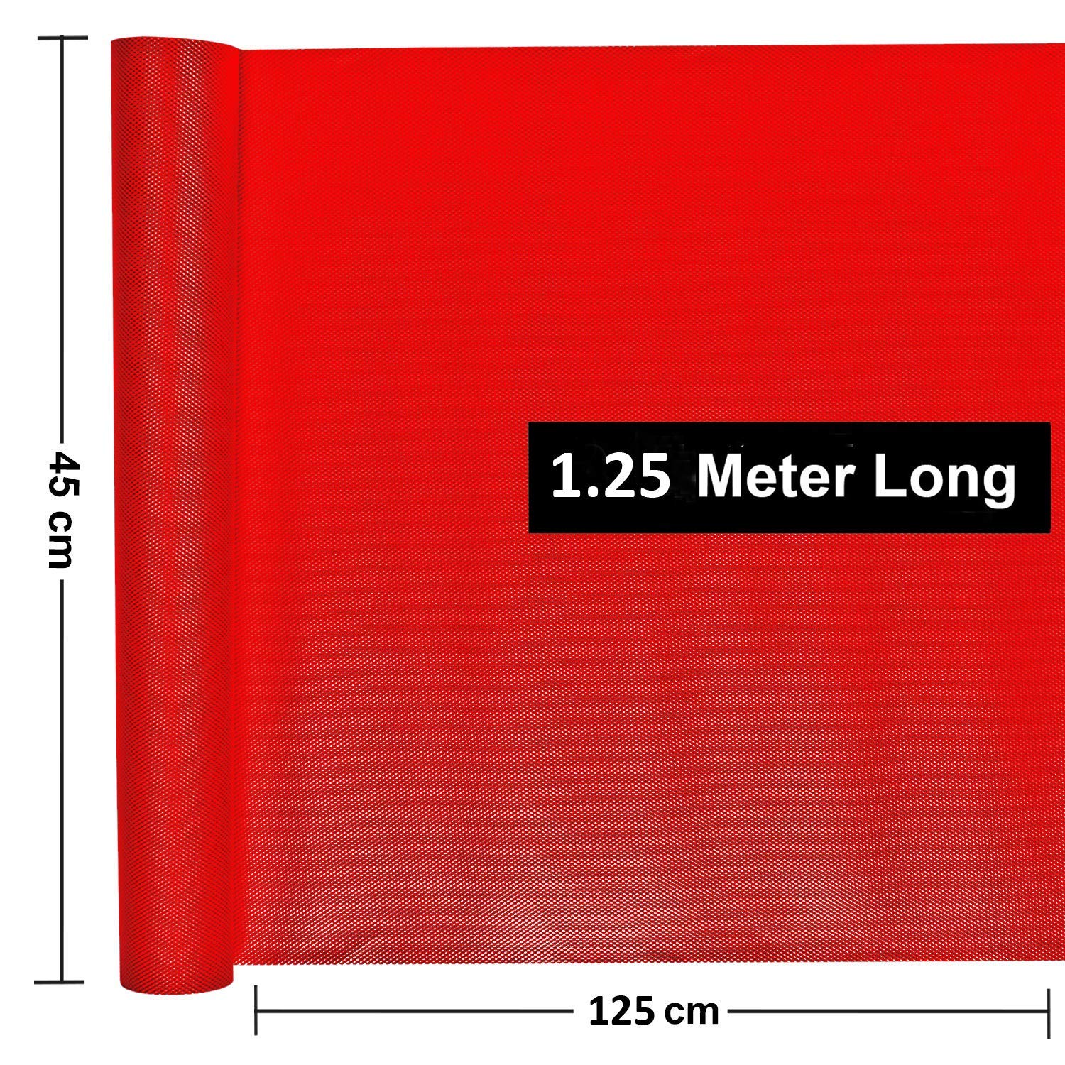 Kuber Industries 2 Pieces Multipurpose Textured Super Strong Anti-Slip Mat Liner,Size 45X125 Cm (1.25 Meter Roll, Red) - CTKTC040198 - view 5