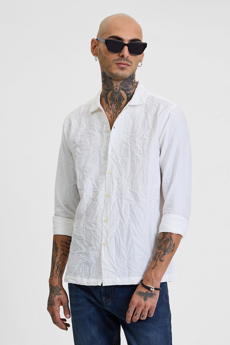 SNITCH White Crinkle Shirt