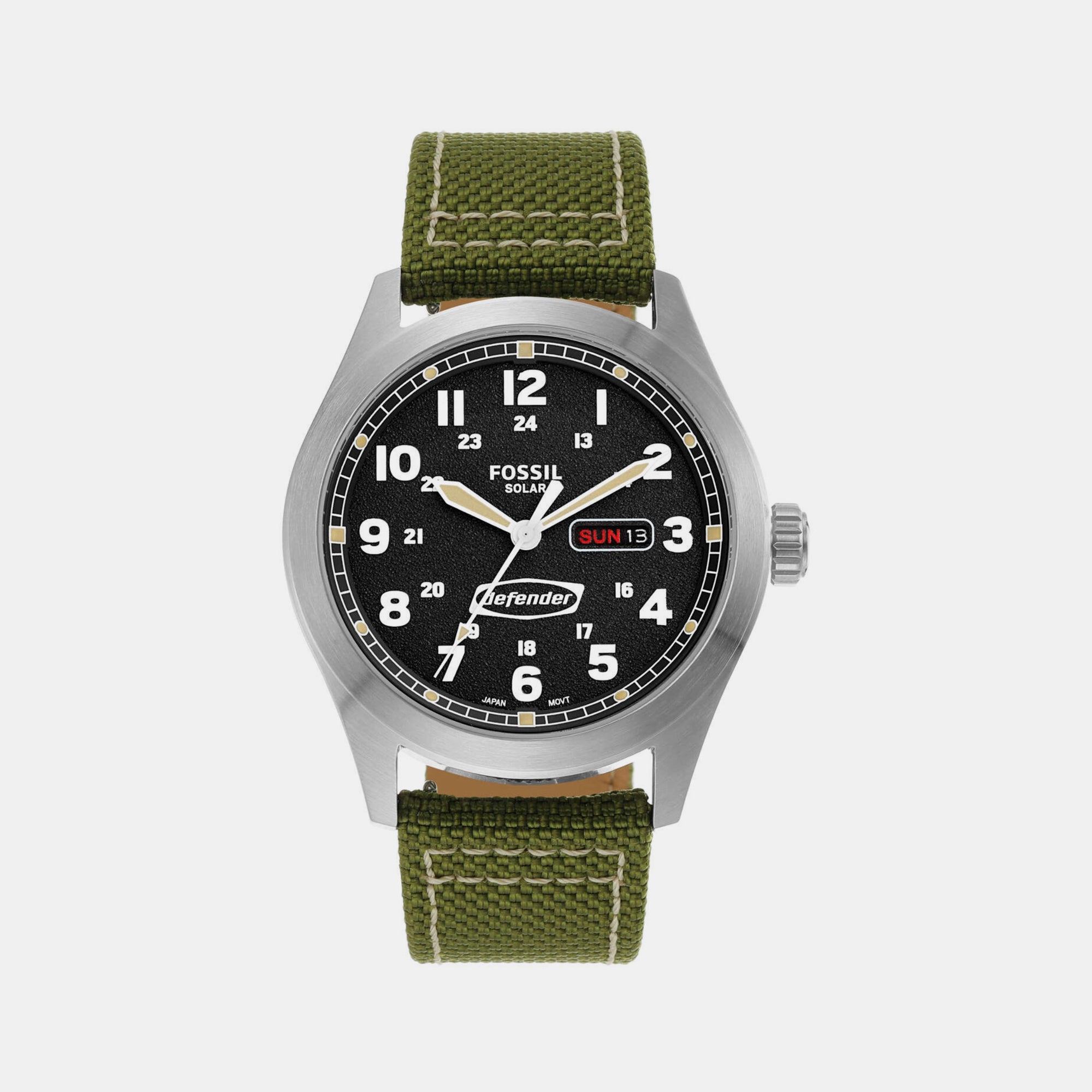 Fossil Defender Men Solar Black Dial Analog Nylon Watch FS5977