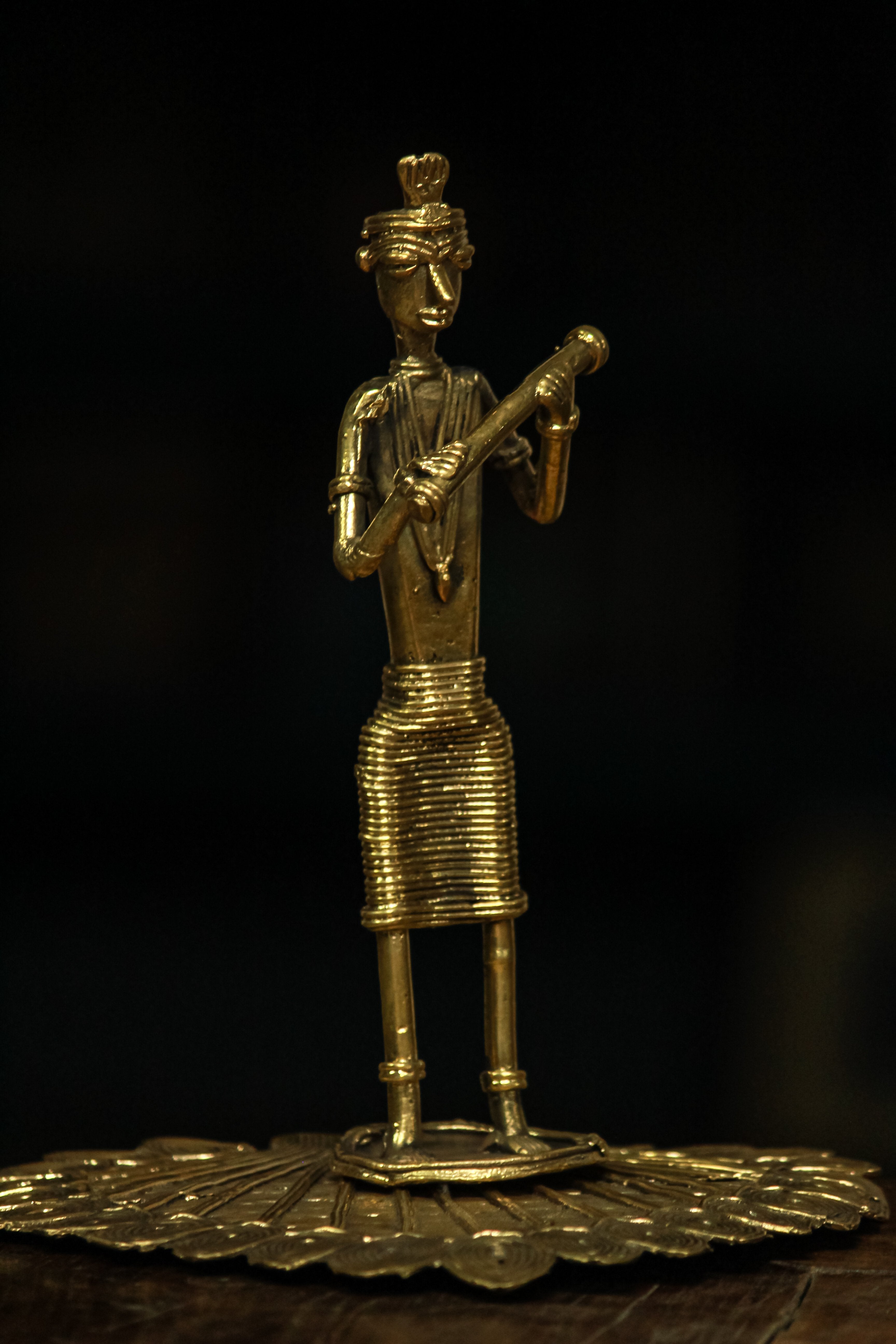 IndianVillèz Dhokra - Standing Tribal Musician ( 1 Piece)