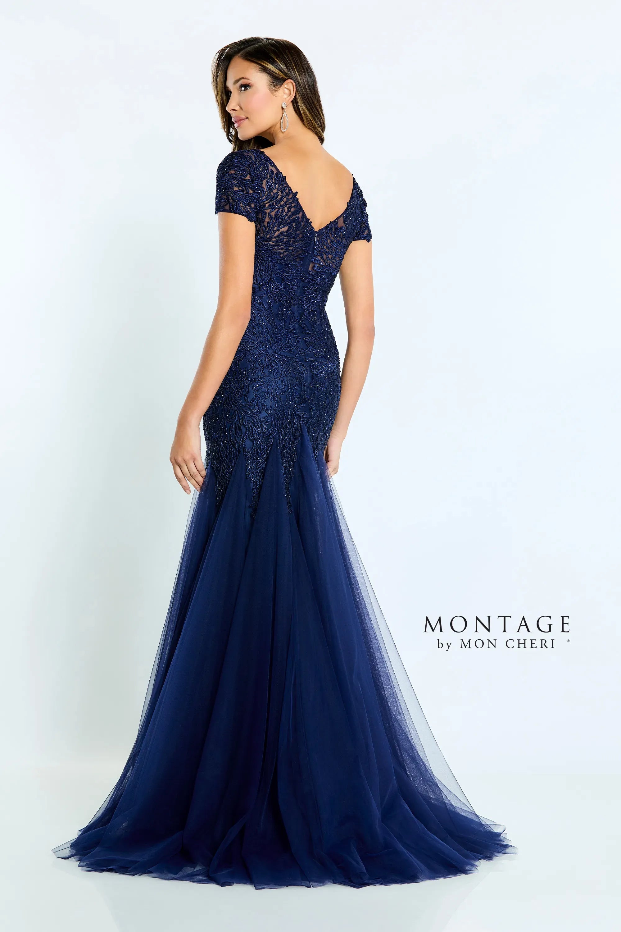 Montage M501 Long Evening Gown Beaded Formal Dress - view 2
