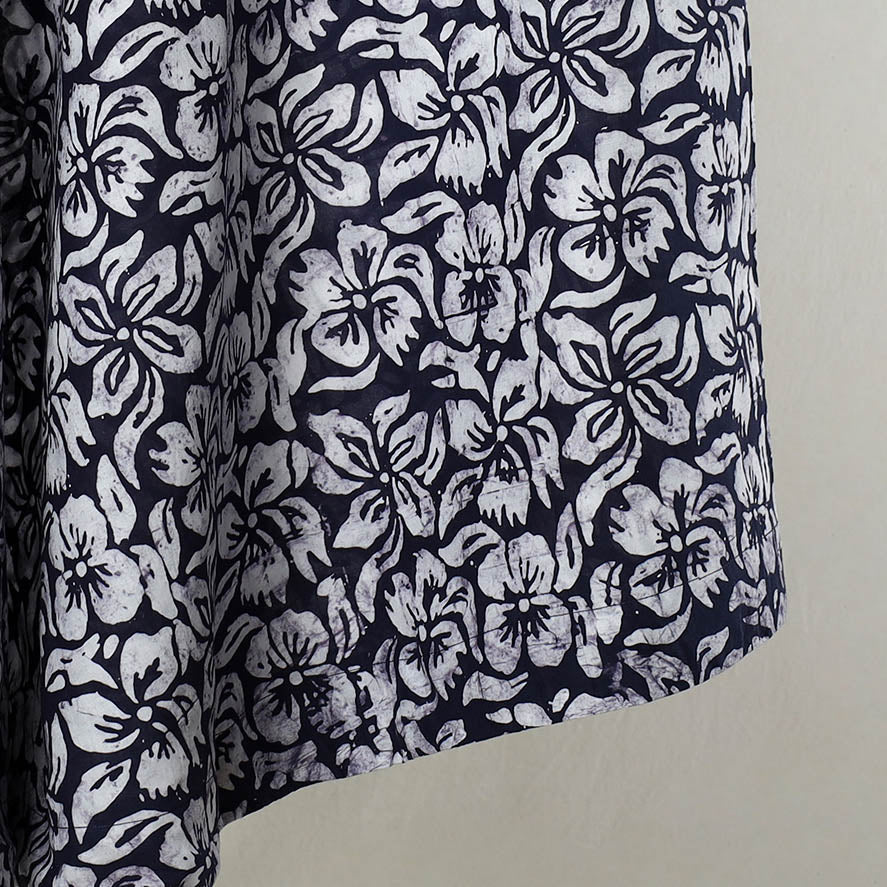 NOORI BAZAR Blue - Hand Batik Printed Cotton Wrap Around Skirt 10 - view 4