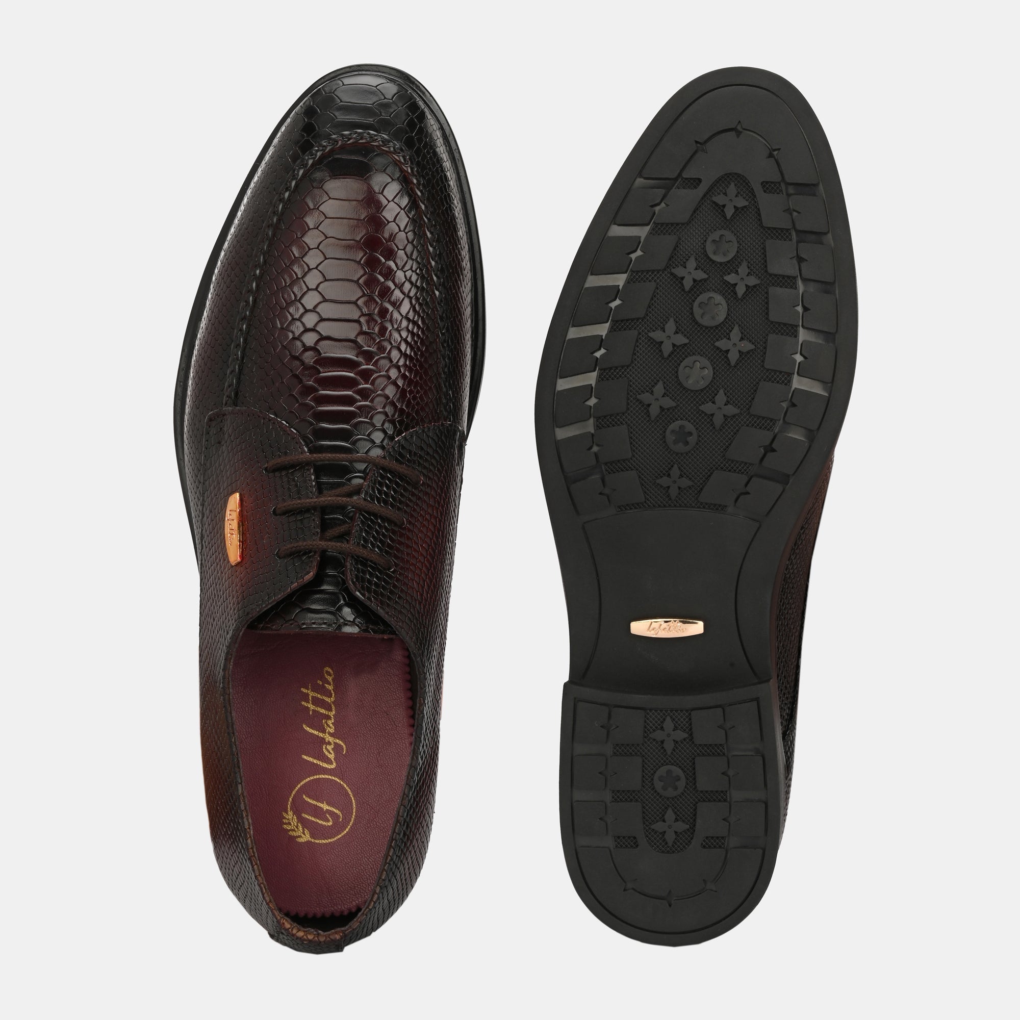 Cherry Textured Lace-Up Shoes by Lafattio - view 8