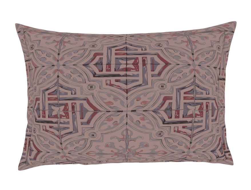 Spaces India Geometric Shadow Gray - Light Brown 100% Cotton Double Bedsheet - Morroccan By Spaces - view 5