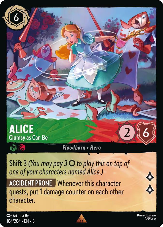 Lorcana Alice - Clumsy as Can Be - 104/204 [Reign of Jafar] [Non-Foil]