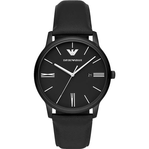 Emporio Armani Minimalist Black Dial Men 42mm