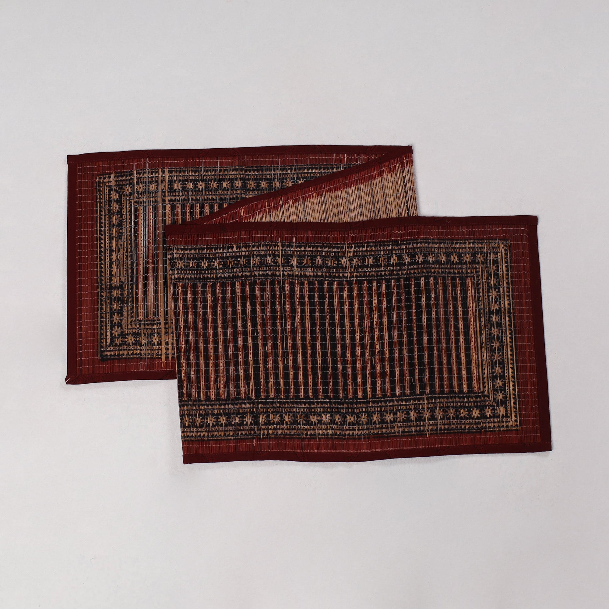BAGH PRINTS BY MOHAMMED BILAL KHATRI Black - Natural Bamboo Bagh Block Printed Dining Table Runner 26 - view 2