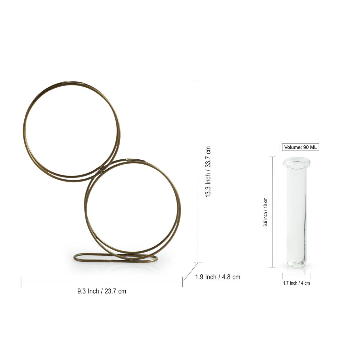 EXCLUSIVELANE 'Modern Glass Garden' Test Tube Table Planter/Vases (13 Inch, Golden) - view 5
