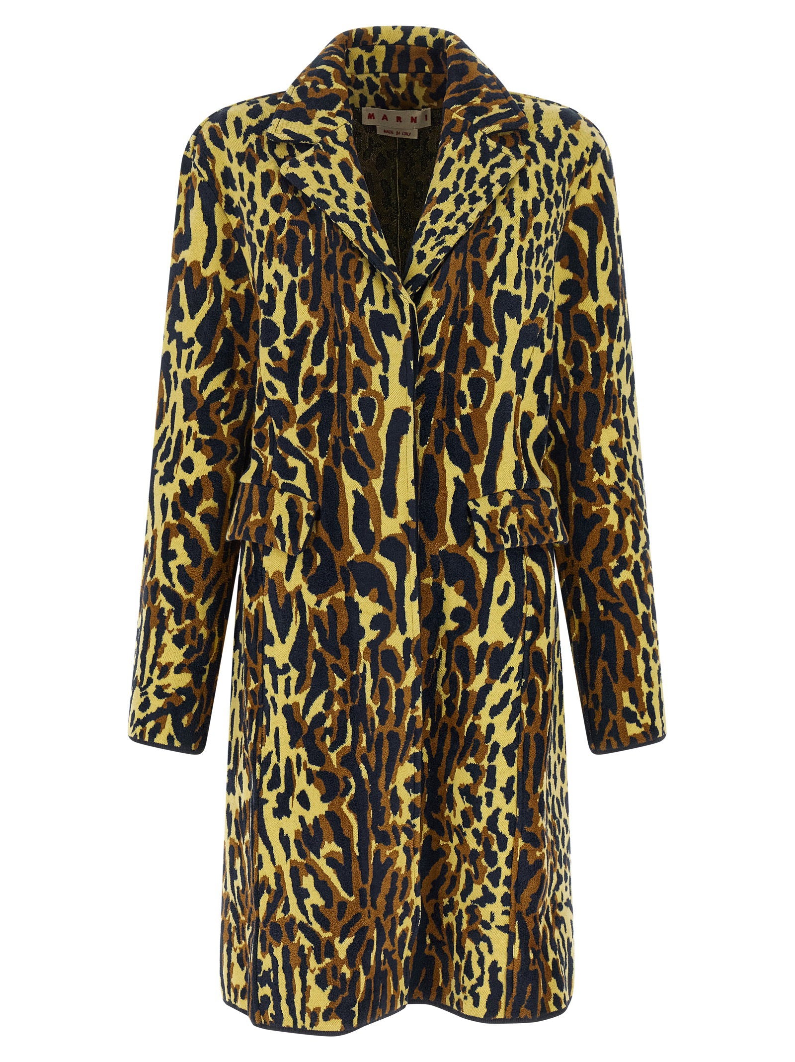 Marni Animalier Jacquard Wool Coat – 100% virgin wool