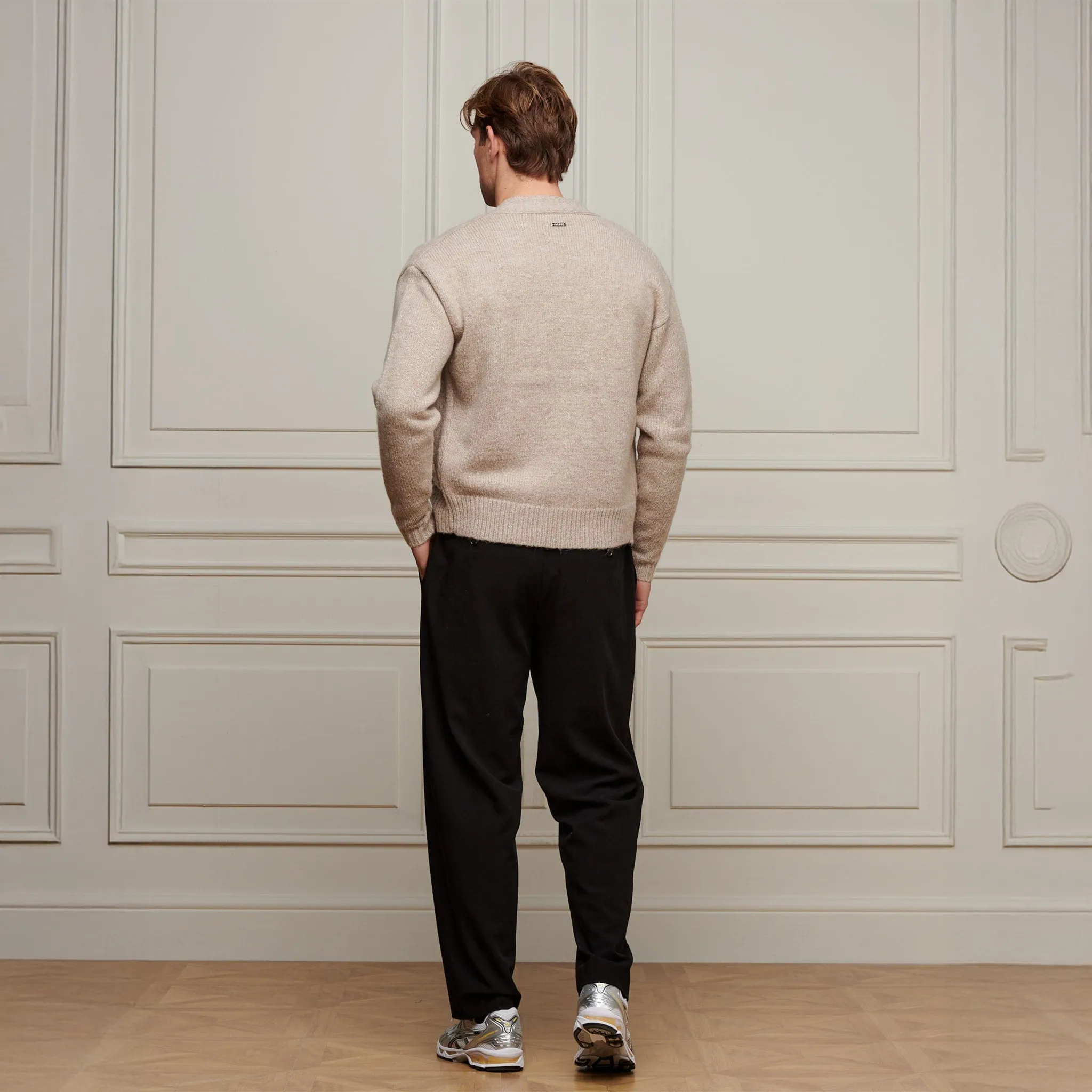 Belier Relaxed Fit Knitted Beige Cardigan - view 2
