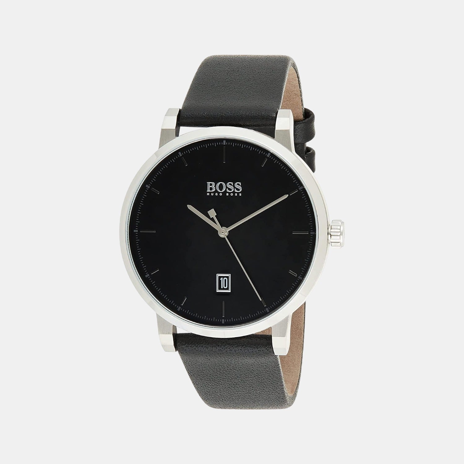 Boss Confidence Men Quartz Black Dial Analog Leather Watch 1513790