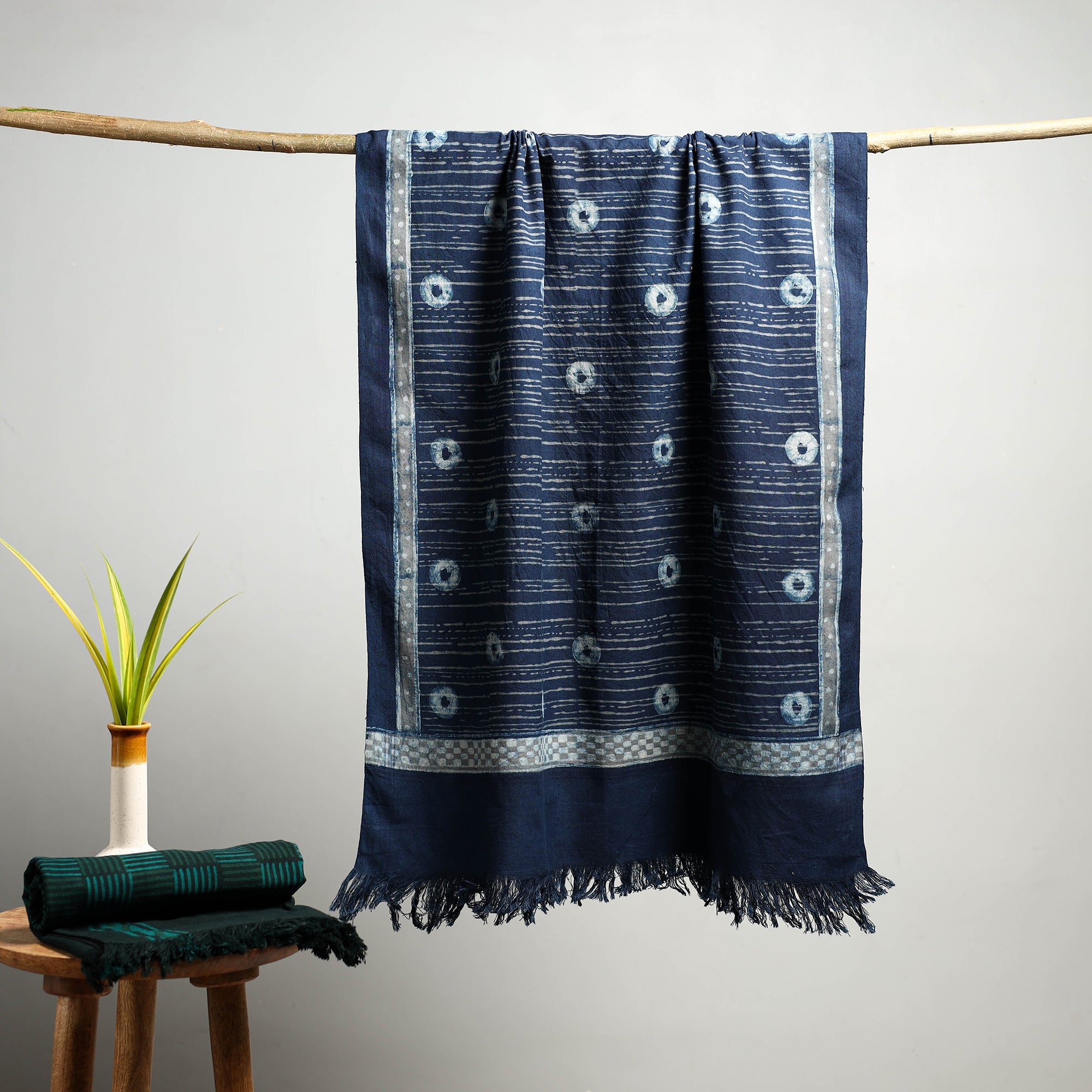 HAVELI CHRONICLES Blue - Akola Block Print Pure Handloom Cotton Towel 17