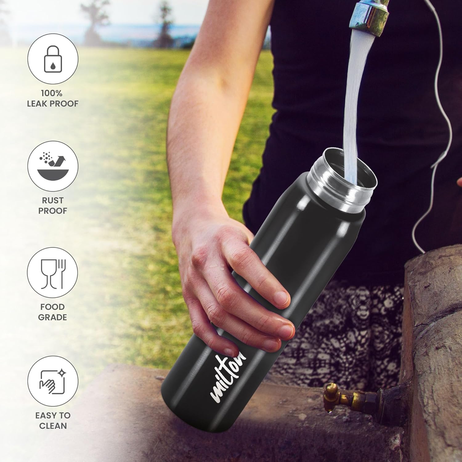 Milton Handy Stainless Steel Water Bottle | 1 Pc - view 2