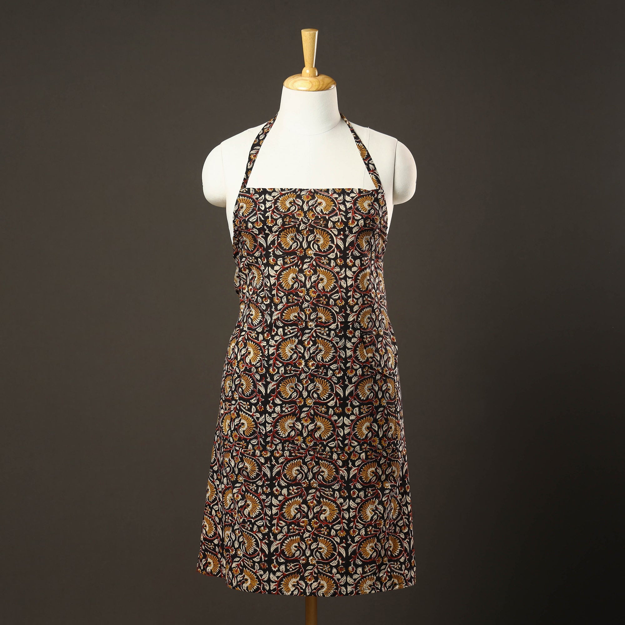 ITOKRI CRAFTS INITIATIVE Bagru Block Printed Cotton Apron with Pocket 36