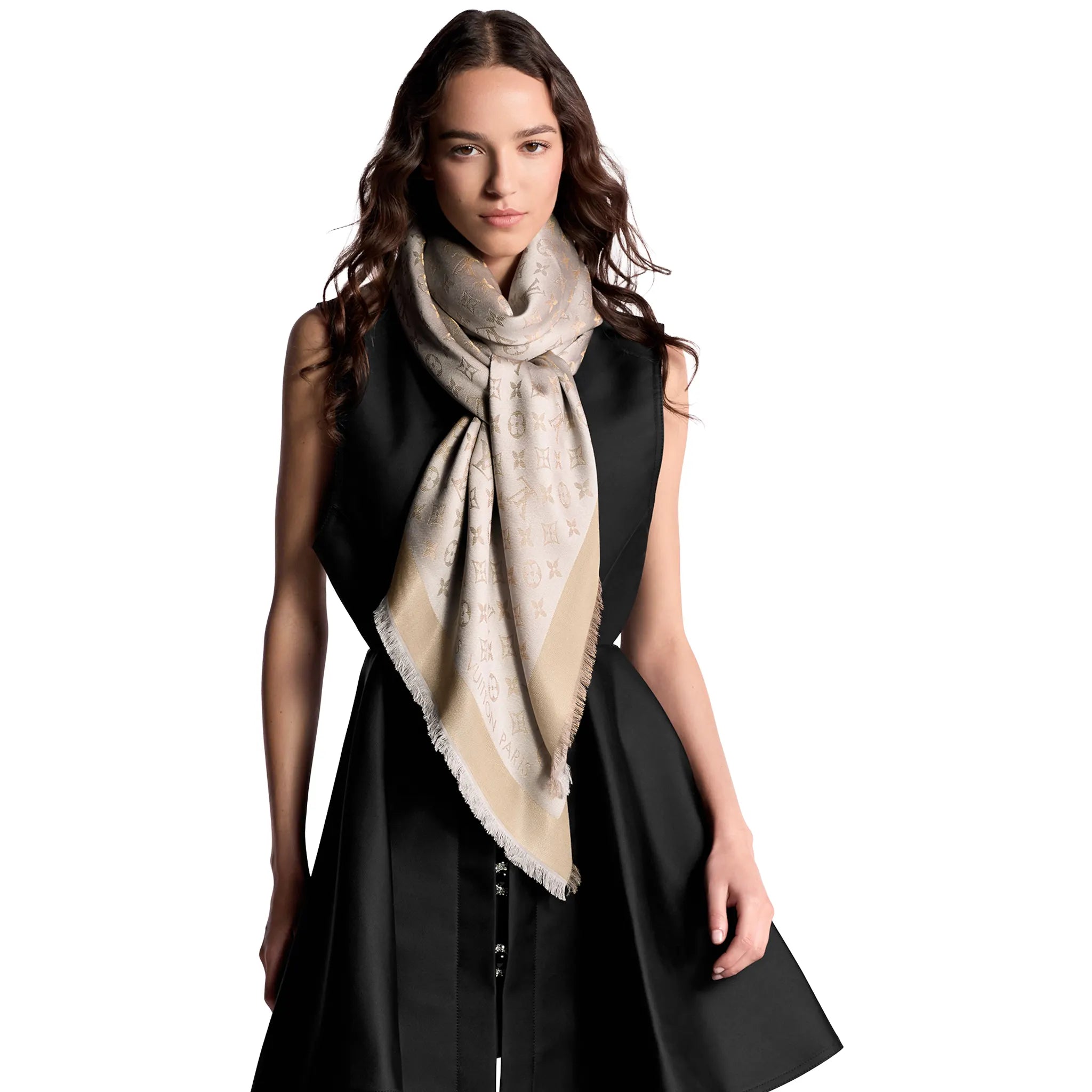 Louis Vuitton Monogram Shine Greige Shawl - view 2