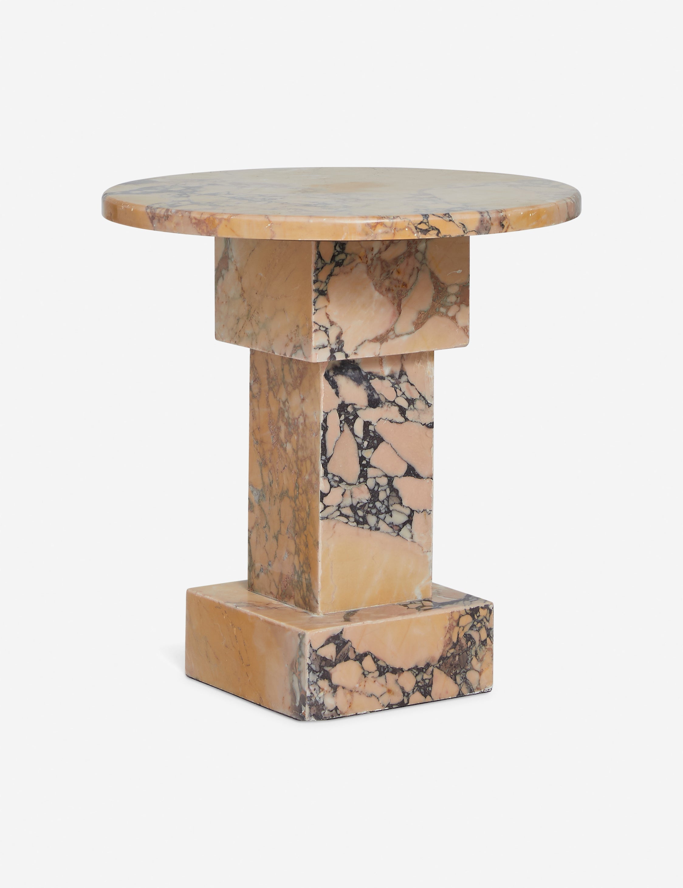 Lulu and Georgia Potts Round Side Table – Orange Marble - view 4