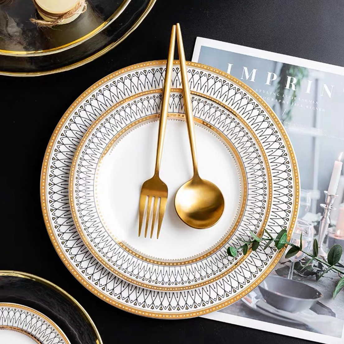 Nestasia Gold Detailed Glam Dessert Plate - view 7