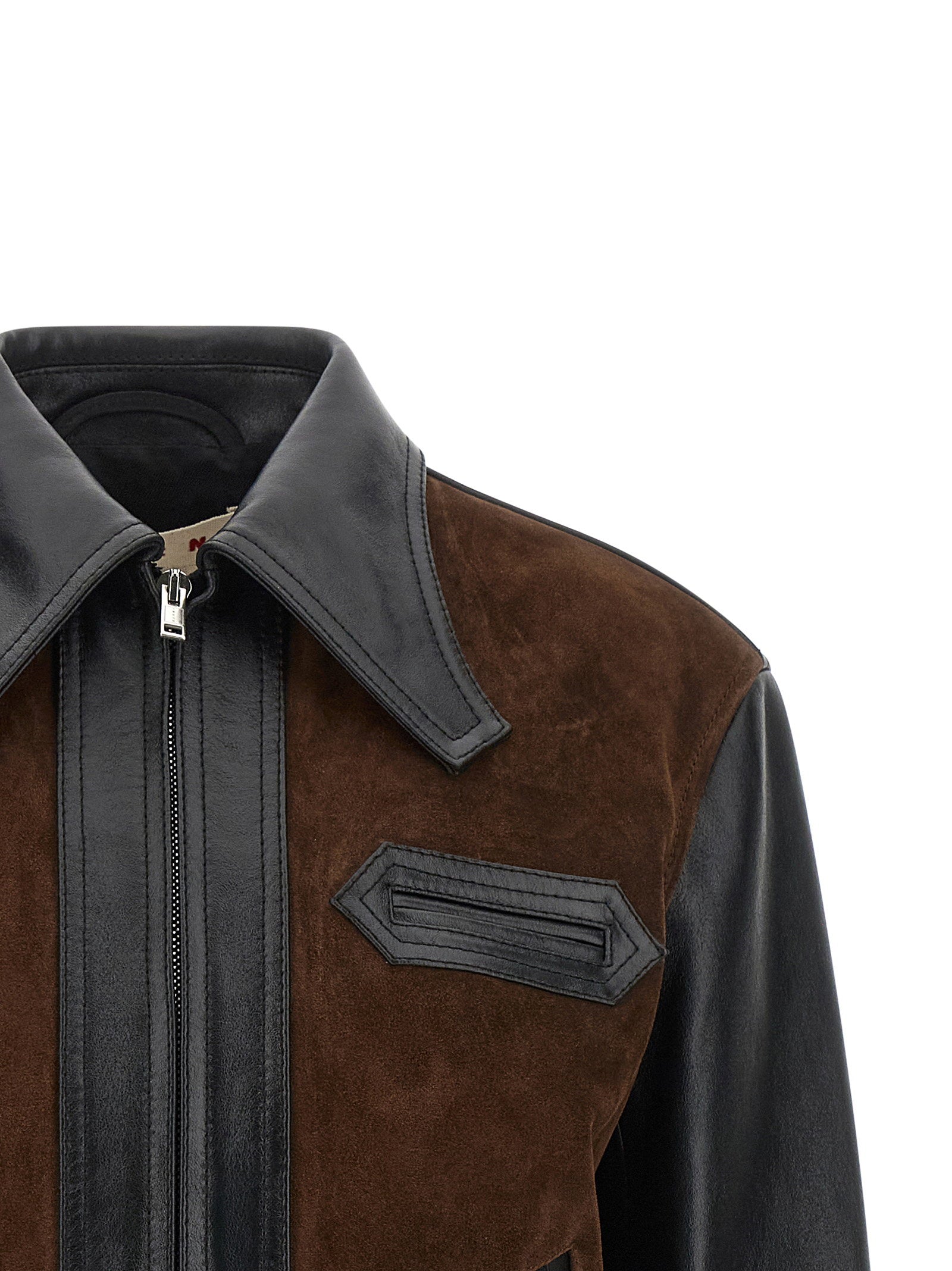 Marni Leather And Suede Jacket - view 3