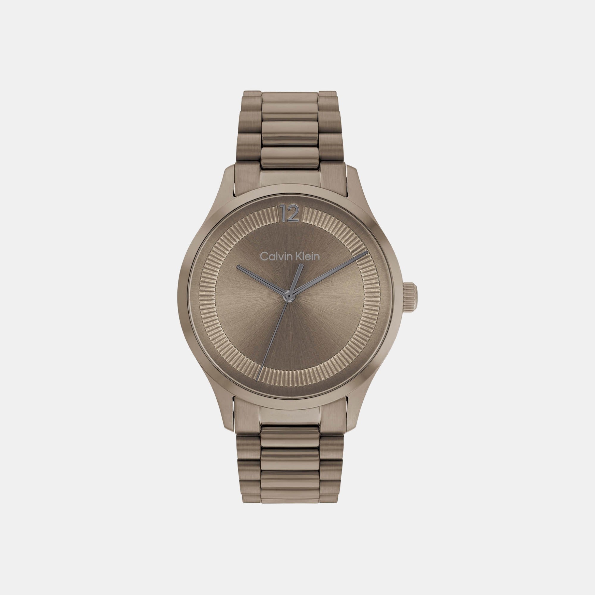 Calvin Klein Ck Iconic Unisex Quartz Khaki Dial Analog Stainless Steel Watch 25200228