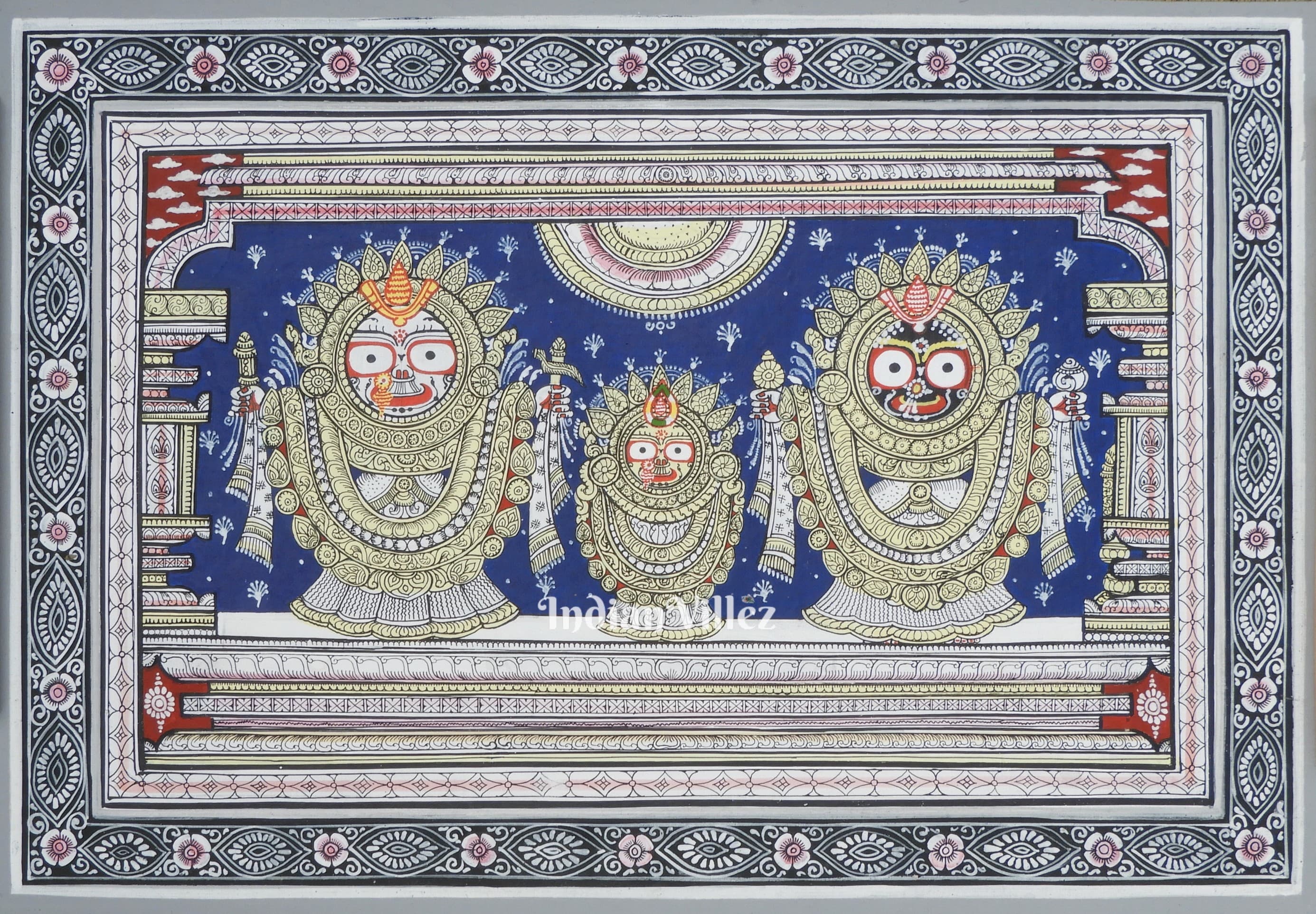 IndianVillèz Jagannath Suna Besha Pattachitra Painting For Home Wall Art Decor