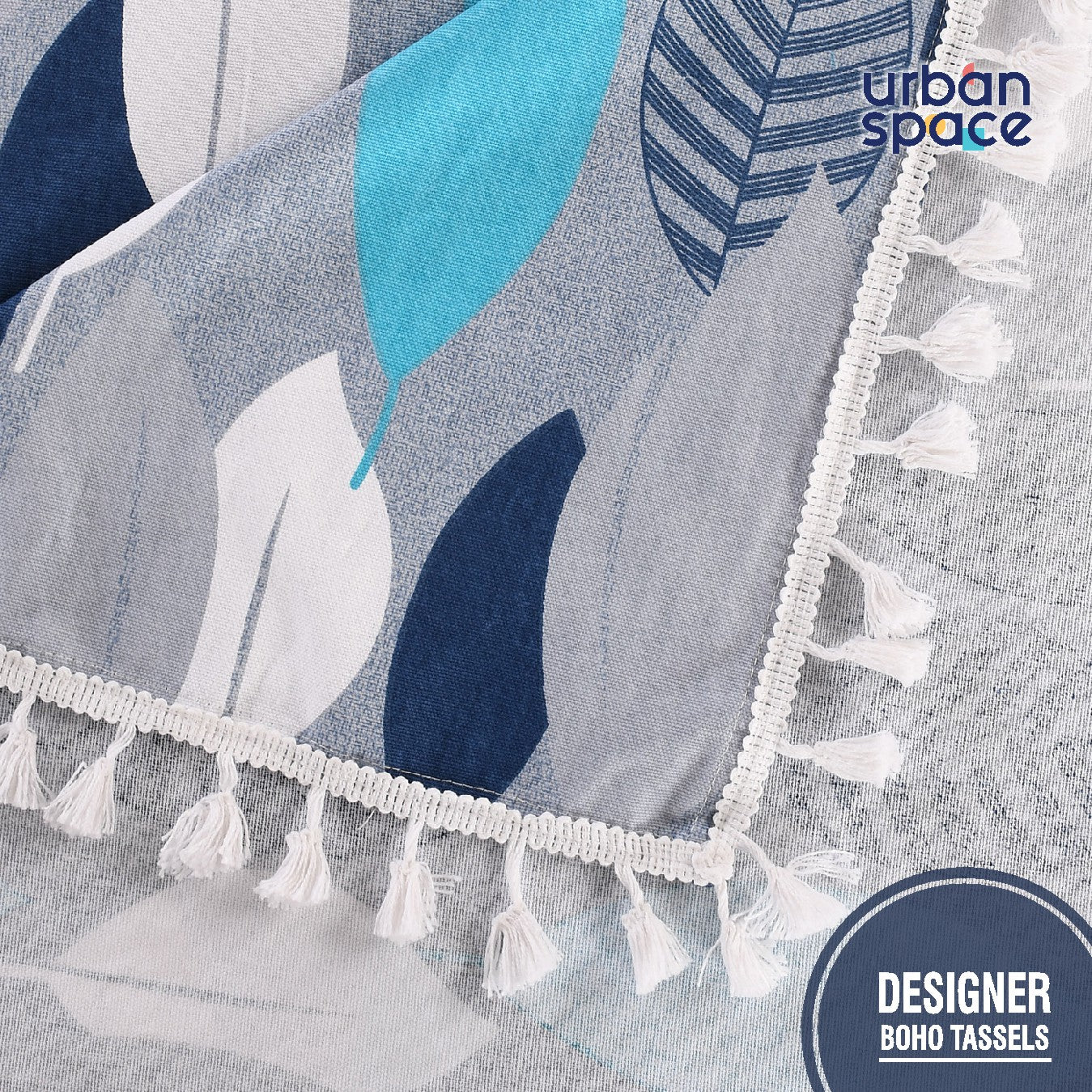 Urban Space Home Furnishing 100% Cotton Table runner For 4 or 6 seater Dining / Centre Table - New Leaf Turquoise - view 2