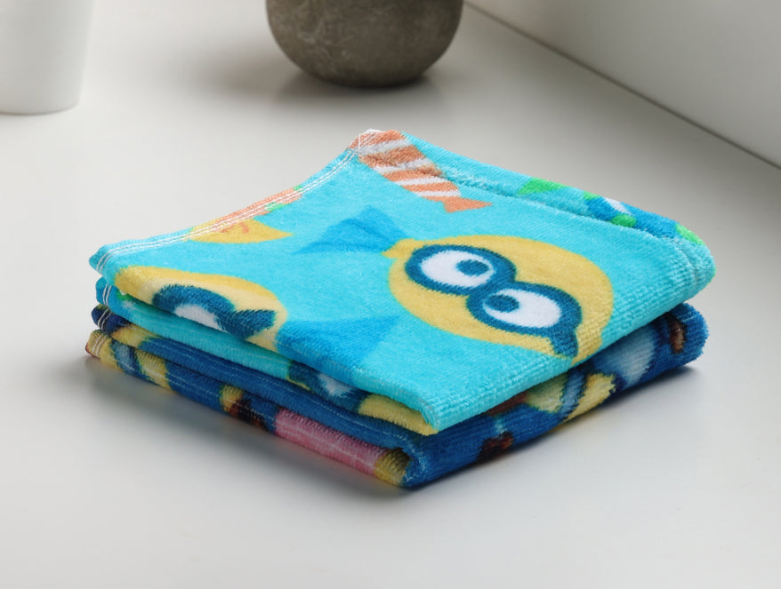 Spaces India Universal Minions 2 Piece 100% Cotton Face Towel Set - Skyblu/Cblt Blu - By Spaces - view 2