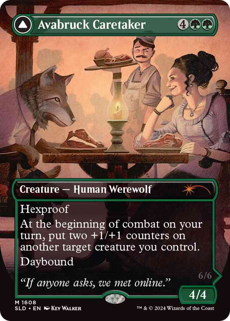 Avabruck caretaker hollowhenge – Magic Avabruck Caretaker // Hollowhenge Huntmaster [1608] [Borderless] [Not a Wolf] [Secret Lair Drop] [Foil]