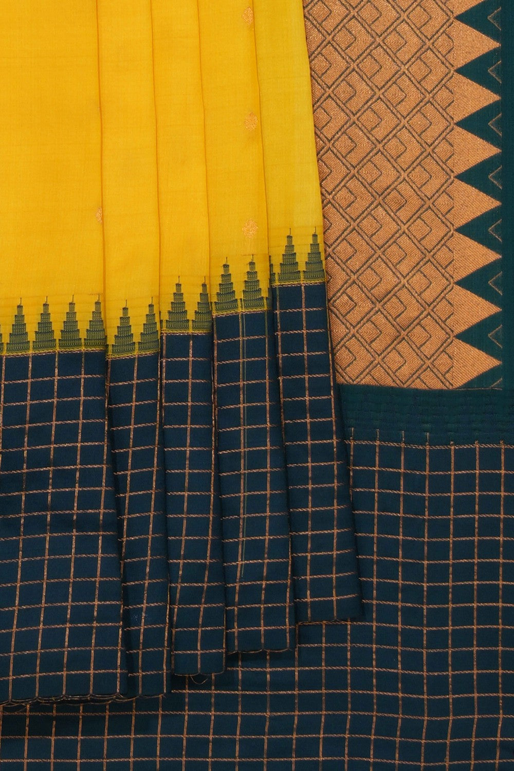 Kalanjali Gadwal Silk Yellow Saree – Women's