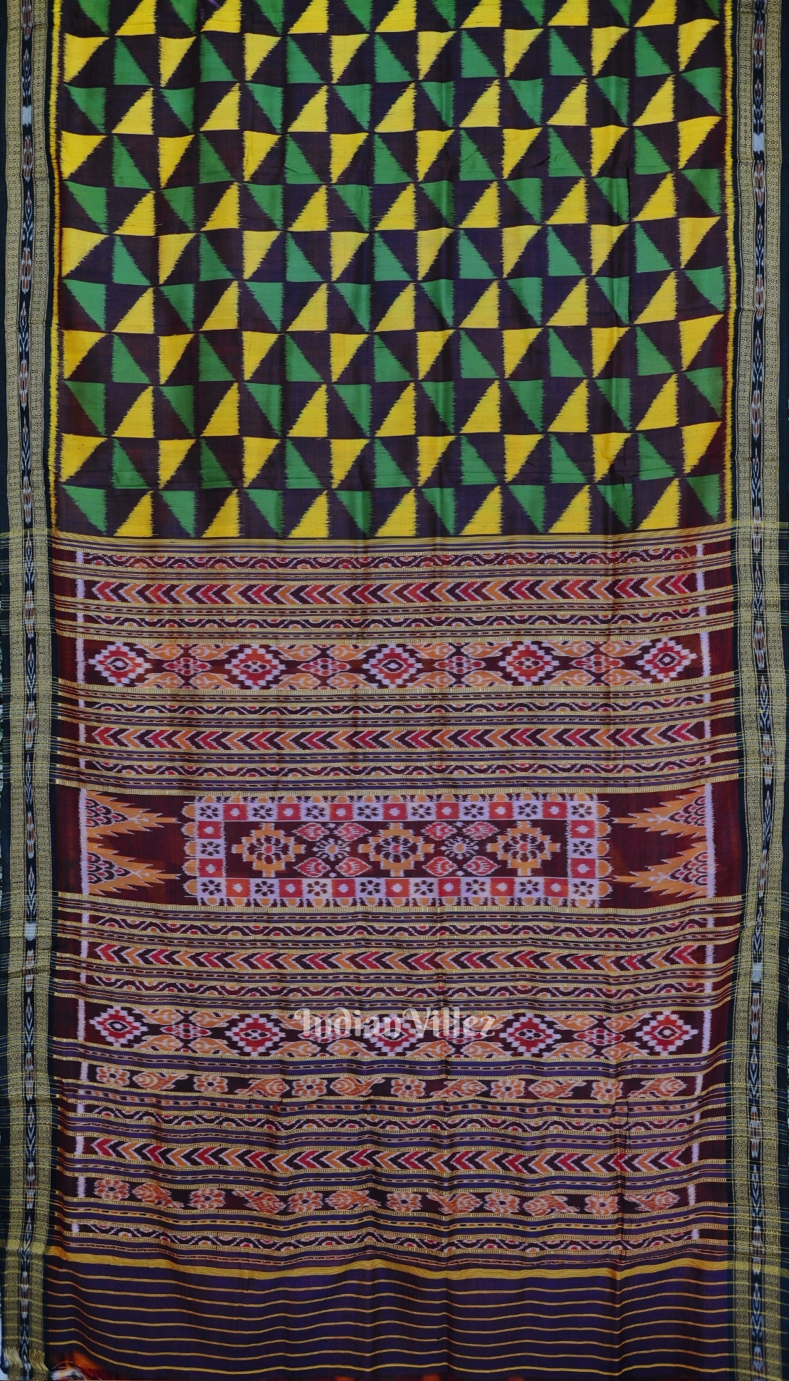IndianVillèz Multicolor Odisha Ikat Khandua Silk Saree