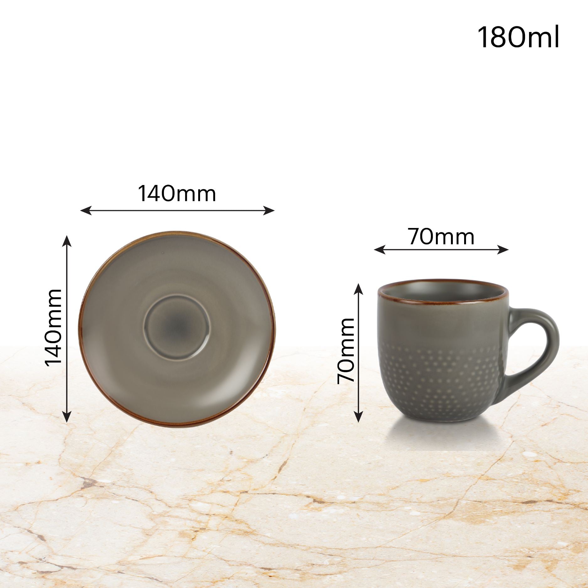 Cello Hampshire 6 Pieces Ceramic Cup & Saucer - view 26