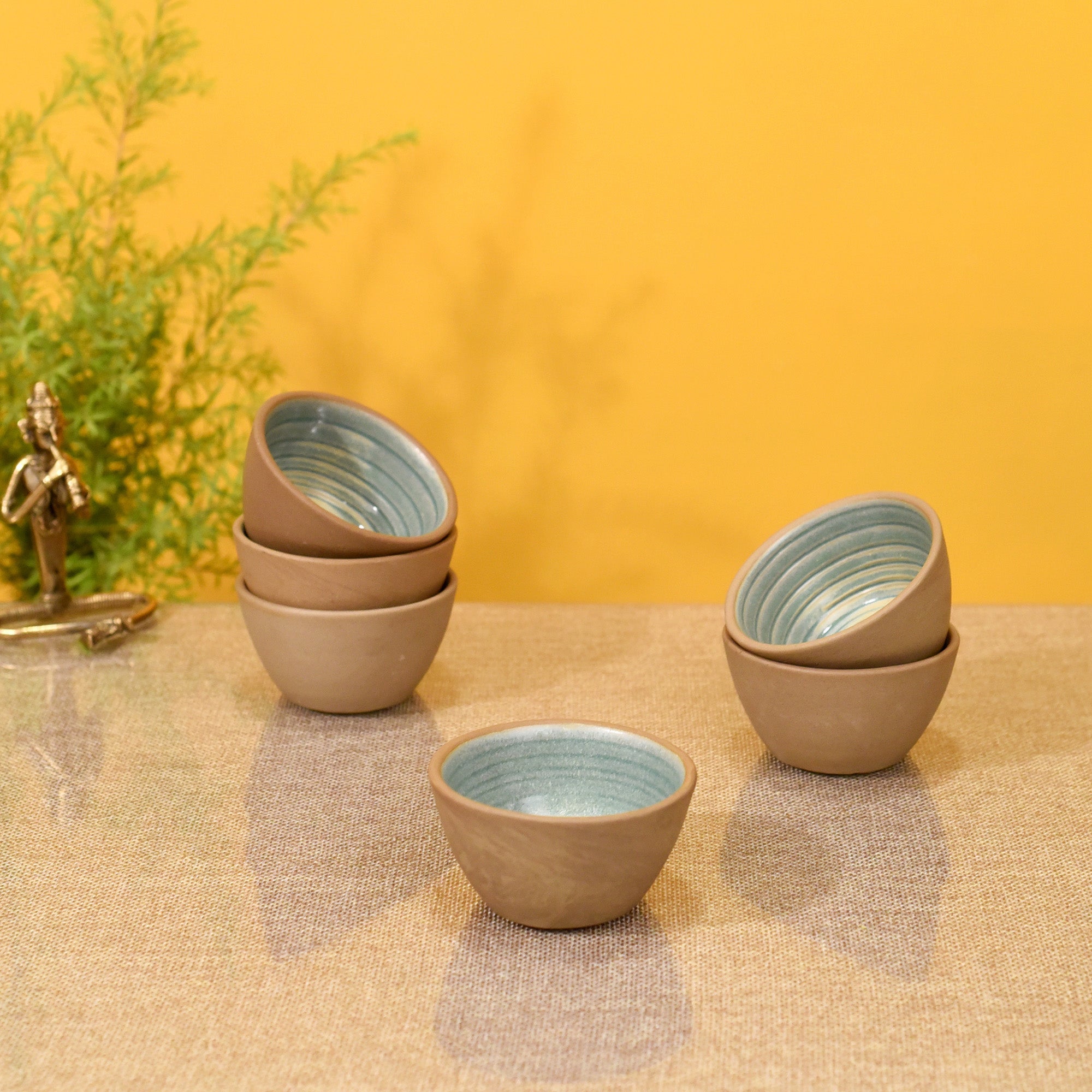 ART CREATIONS BY SUMAN SONTHALIA Beige - Desert Sand Sweet Bowls set of 6