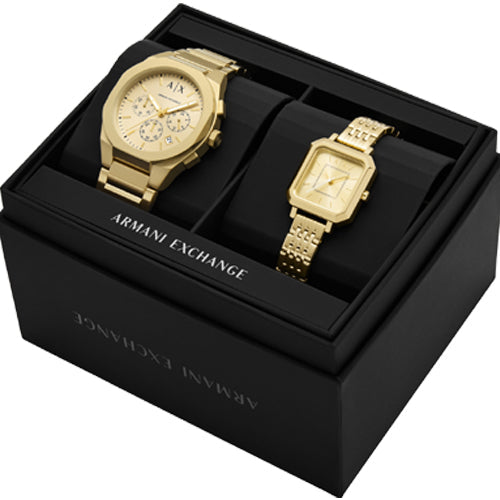 Armani Exchange Sync Gold Dial Pair 32mm AX7171SET - view 4