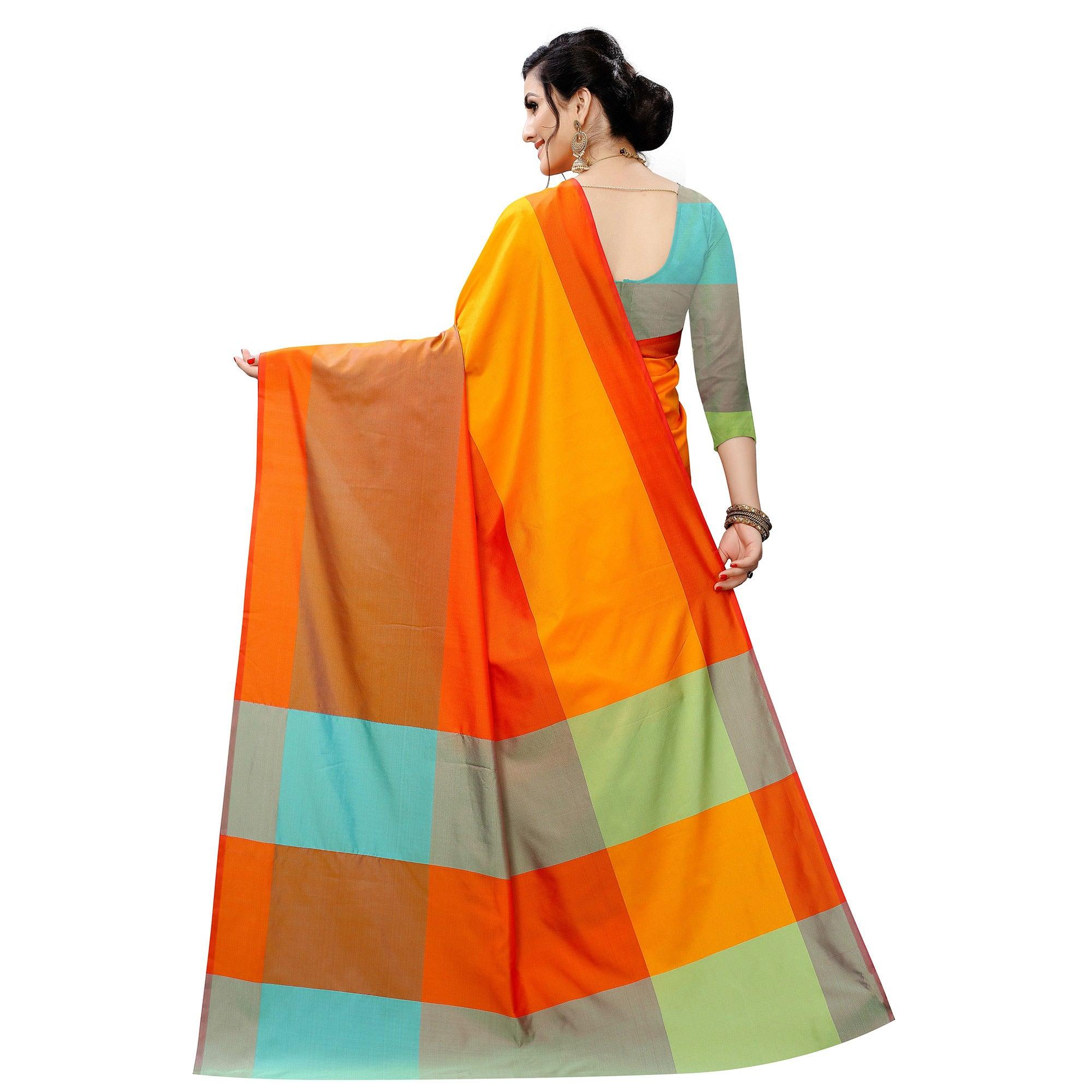 Peachmode Ideal Mustard Yellow Colored Festive Wear Woven Sana Silk Saree - view 3