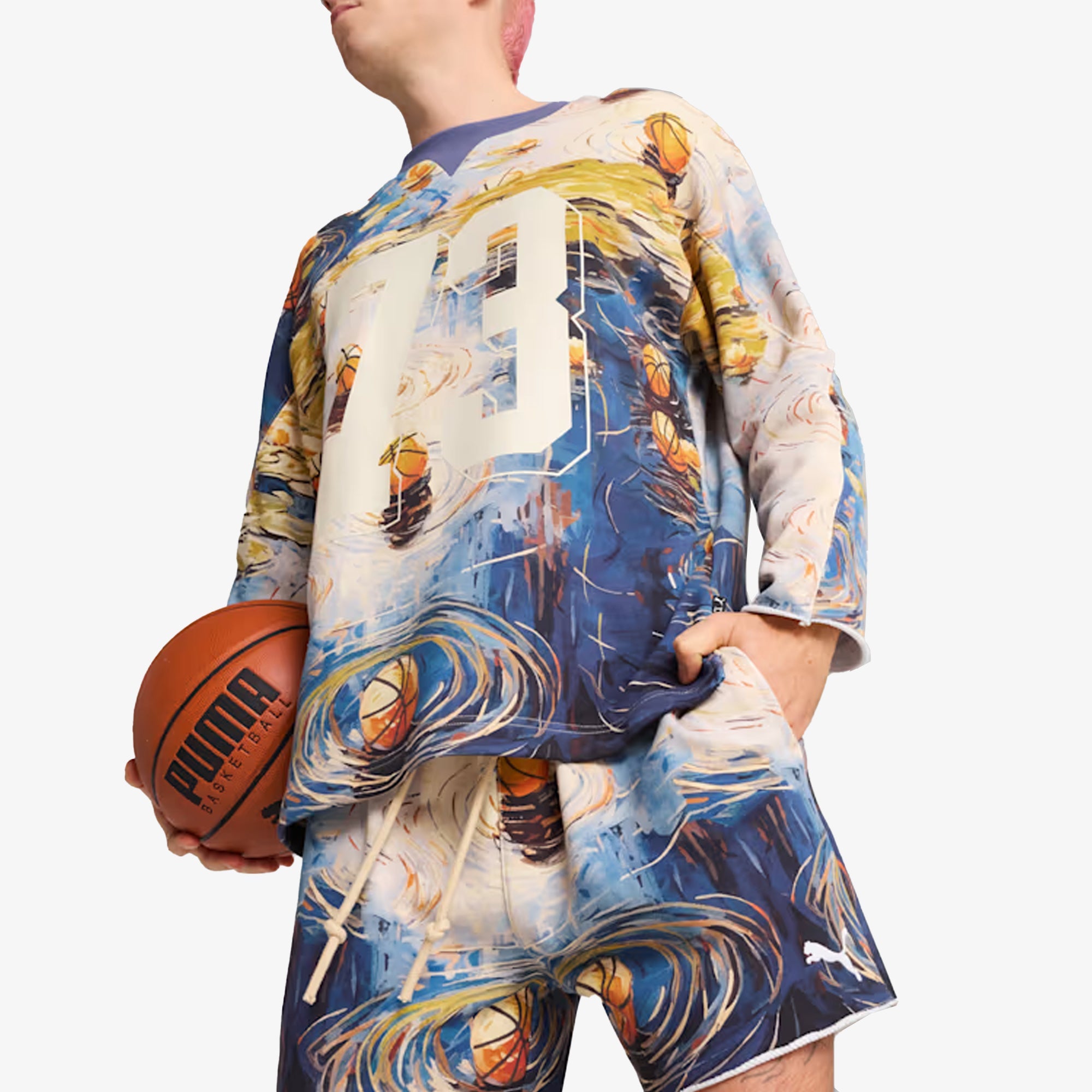 Puma | X Dylan Exhibit Printed Terry Short { Vivid Blue - view 2