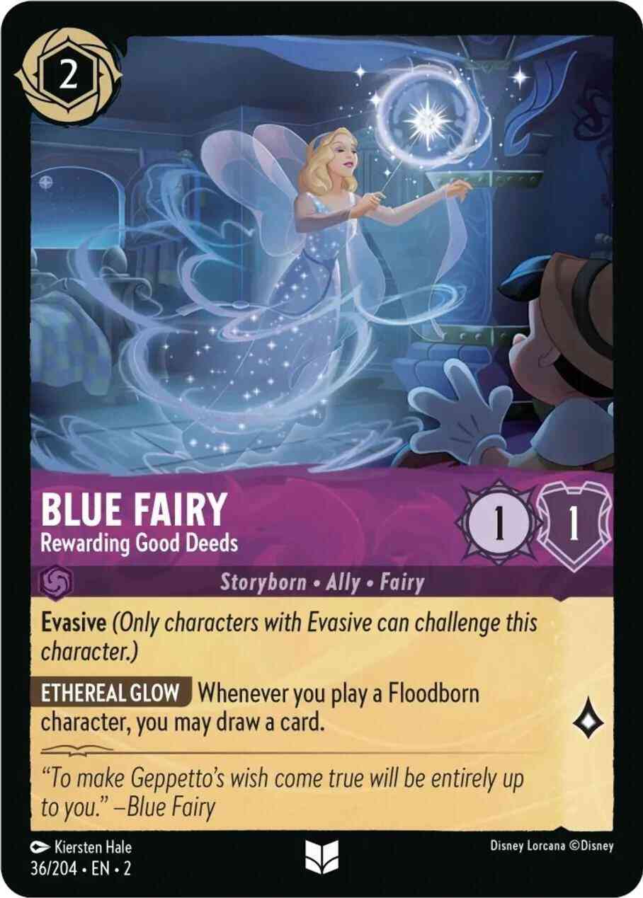 Lorcana Blue Fairy - Rewarding Good Deeds - 36/204 [Rise Of The Floodborn] [Cold Foil]