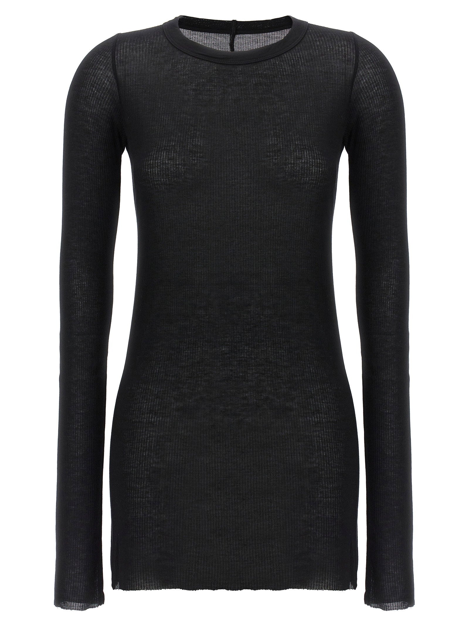 Rick Owens Rib Ls T T-shirt – 88% viscose, 12% silk