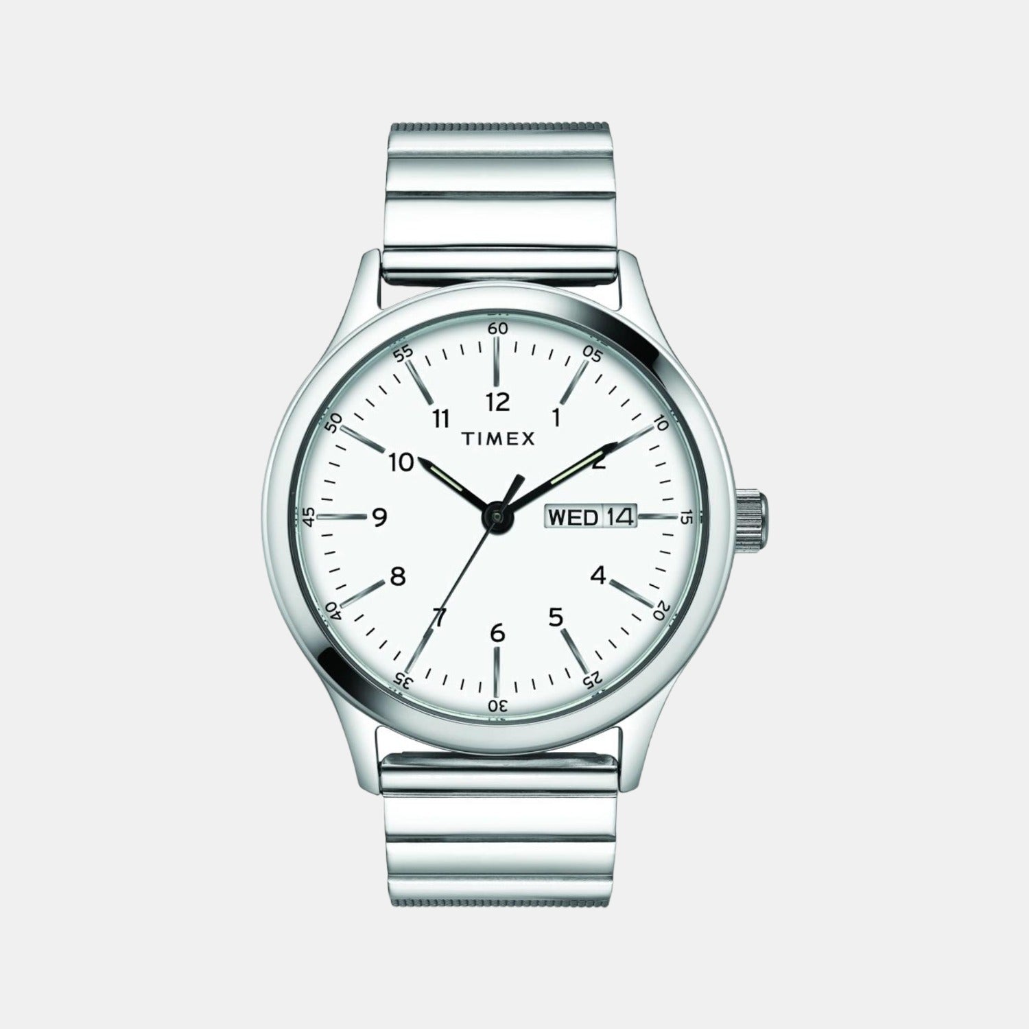 Timex Fashion Men Quartz White Dial Analog Stainless Steel Watch TWEG19703