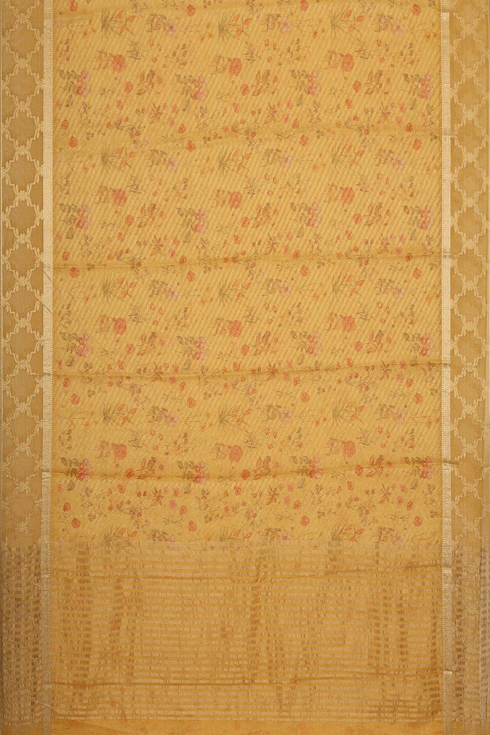 Kalanjali Georgette Mustard Saree – Women's - view 3