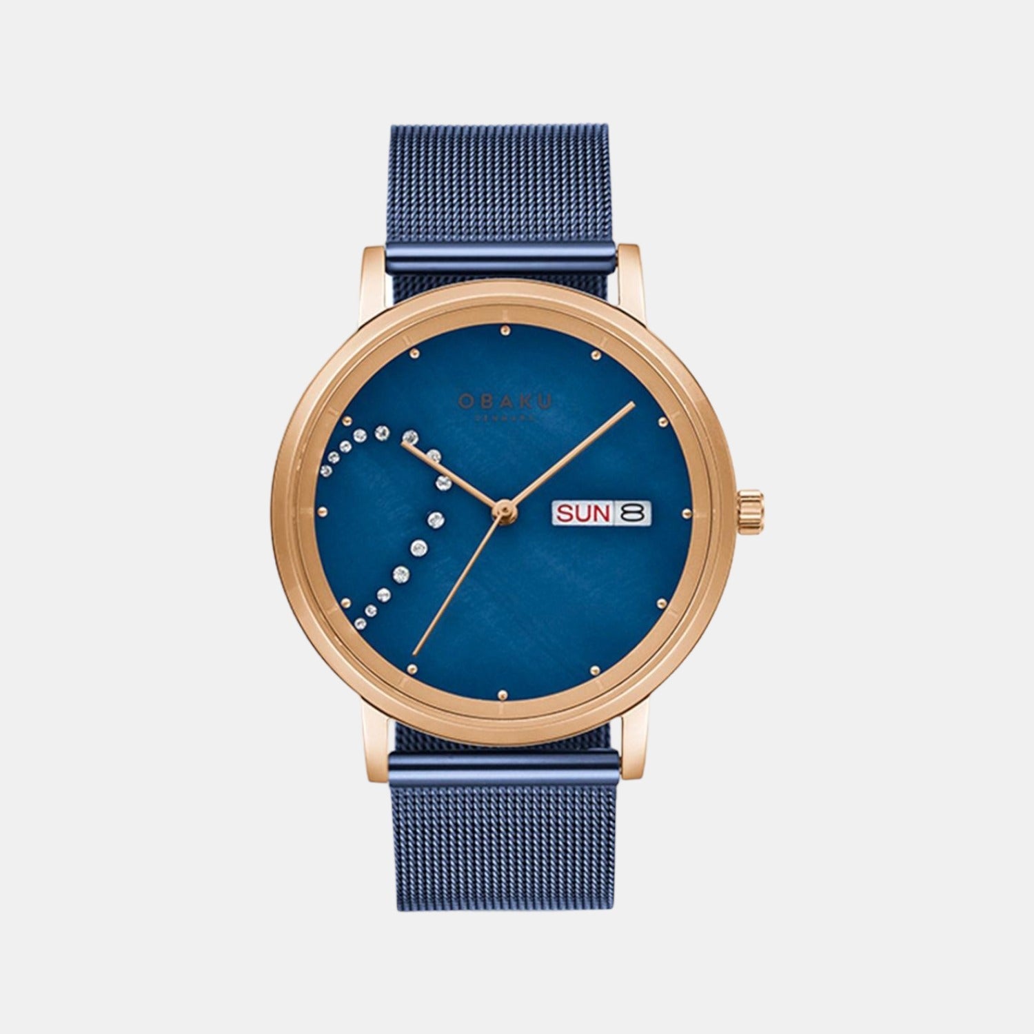 Obaku Brink Men Quartz Blue Dial Analog Stainless Steel Watch V248GHVLML